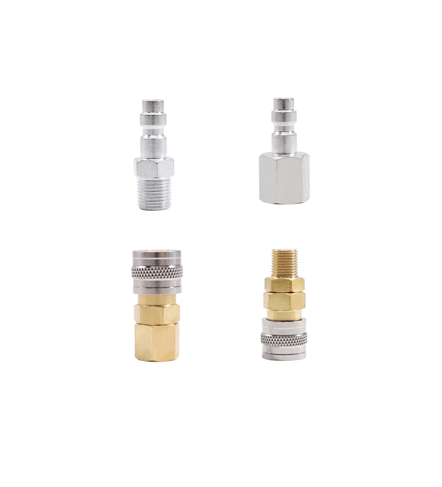 Sanoolir Fill Nipple Male & Female Set - Quick-Disconnect Copper Adaptor for PCP Airsoft & Paintball Guns | 1/8NPT, 1/8BSP, M10*1 Fittings - Buy Online on GoSupps.com