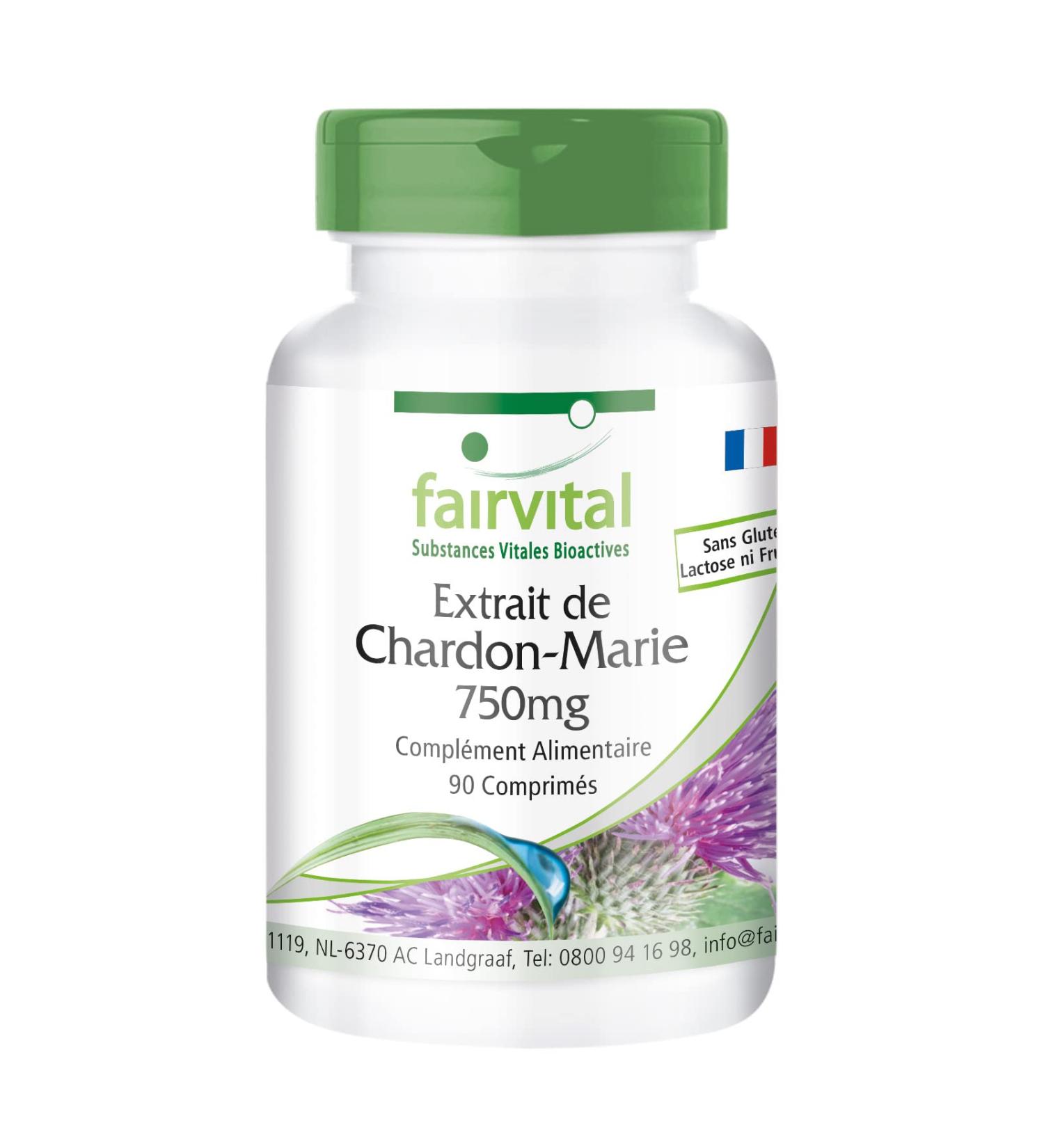 Fairvital | Milk Thistle Extract 750mg - box for 3 months - VEGAN - High dosed - 90 tablets - standardized to 80% silymarin - Buy Online on GoSupps.com