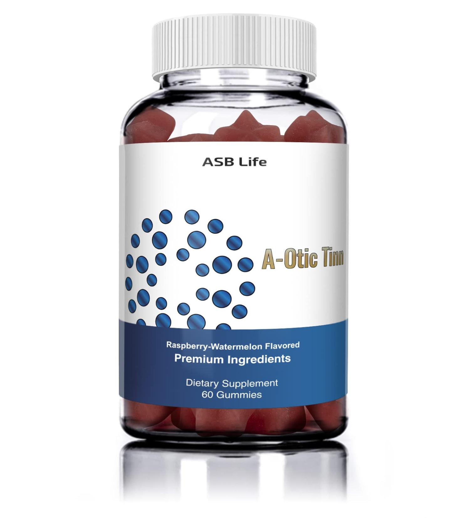 ASB Life Products A Otic Tinn Tinnitus Relief Gummy - Zinc & Multi-Vitamins for Ear Ringing Relief | OTC Ear Health Supplement - Tinnitus Treatment - Buy Online on GoSupps.com