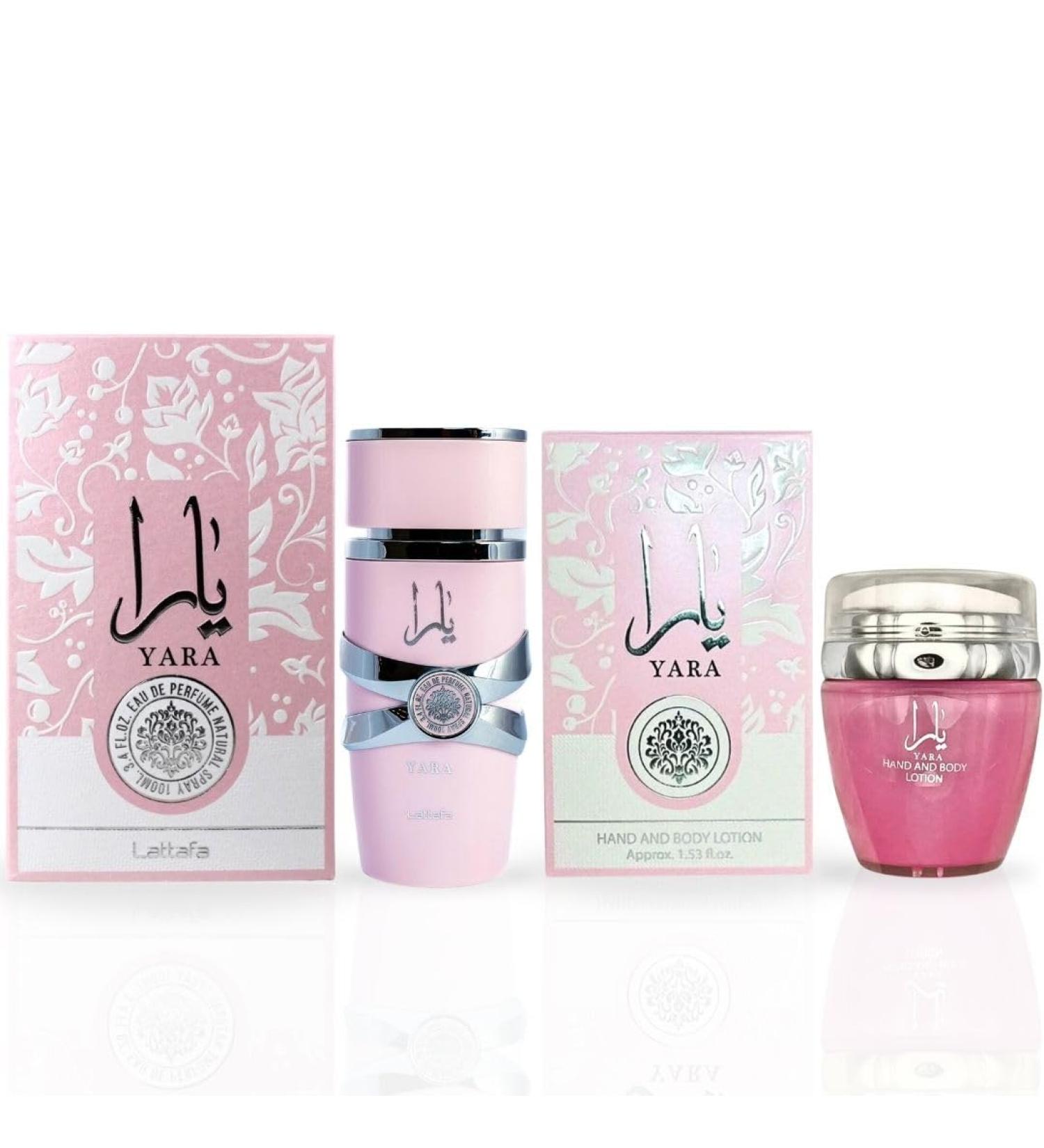 LATTAFA Yara For Women EDP Spray 100ML (3.4 OZ) & Yara Hand & Body Lotion 45ML (SENSATIONAL BUNDLE) - Buy Online on GoSupps.com