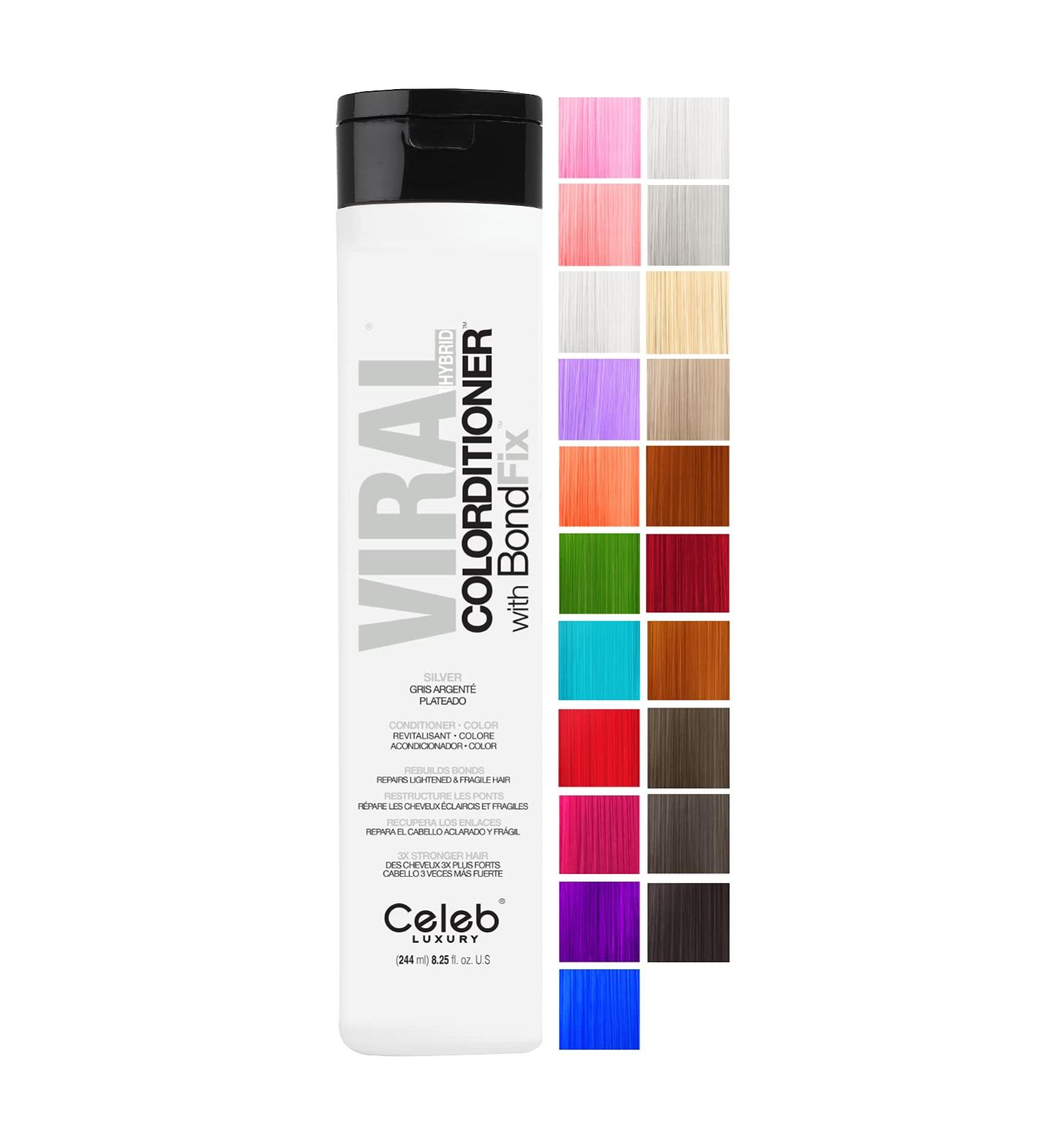 Celeb Luxury Viral Silver Colorditioner with BondFix Rebuilder - 10 Vibrant Colors - Stops Fade, Cruelty-Free & Vegan - Buy Online on GoSupps.com