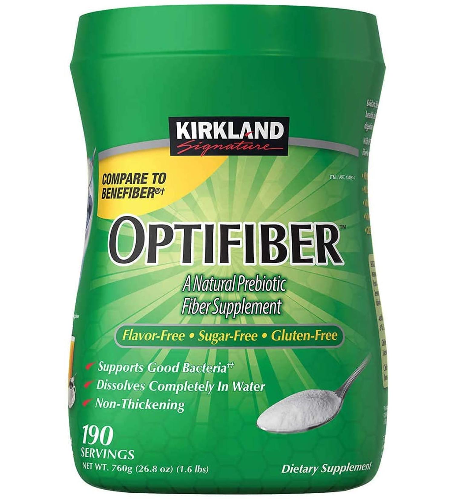 Kirkland Signature OPTIFIBER 26.8 oz - Dietary Fiber Supplement - 1.6lb Pack - High-Quality Formula - Buy Online on GoSupps.com
