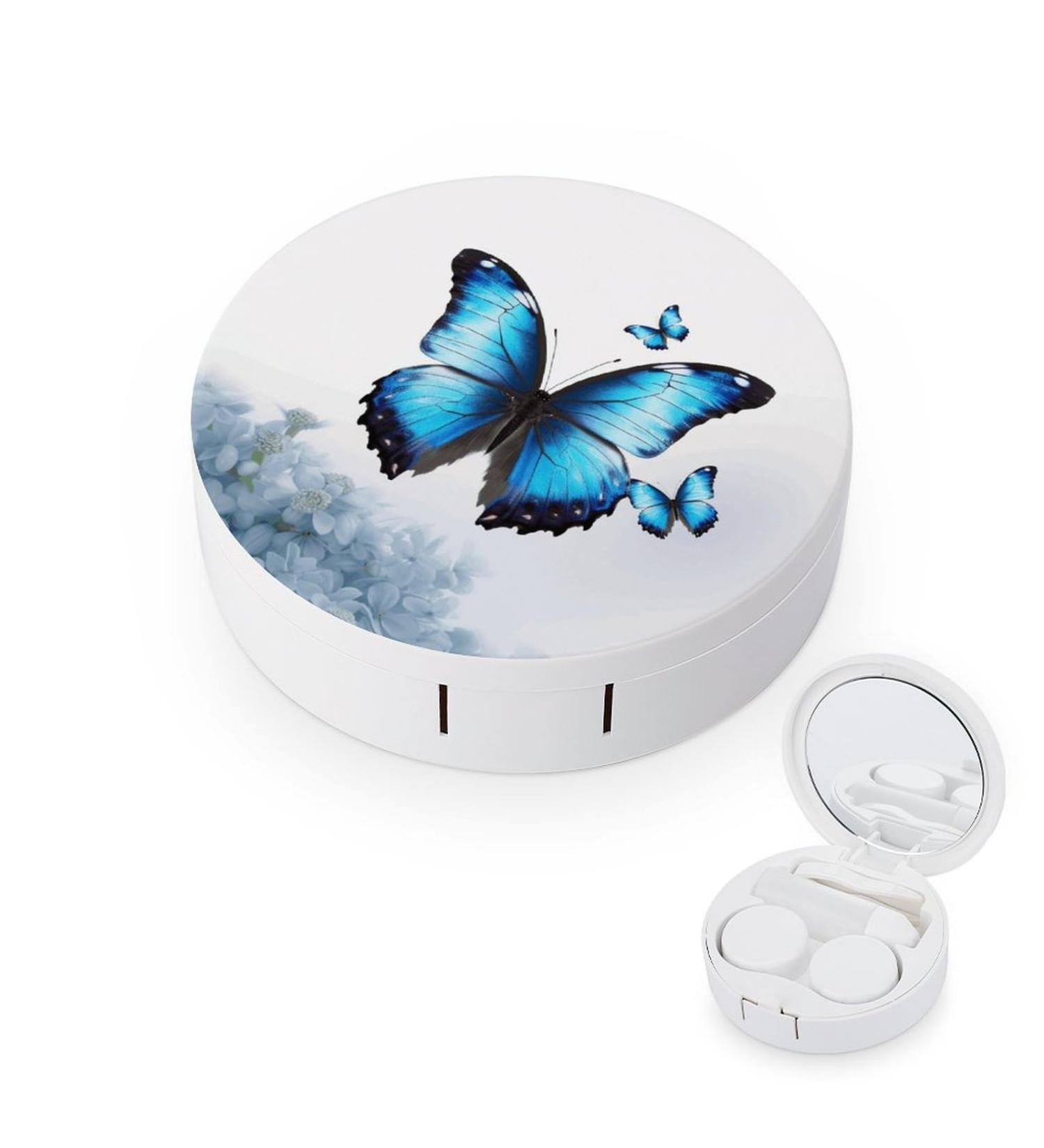 Buy Blue Butterfly Print Contact Lens Case - Travel-Friendly Care Box for Daily Use - Buy Online on GoSupps.com