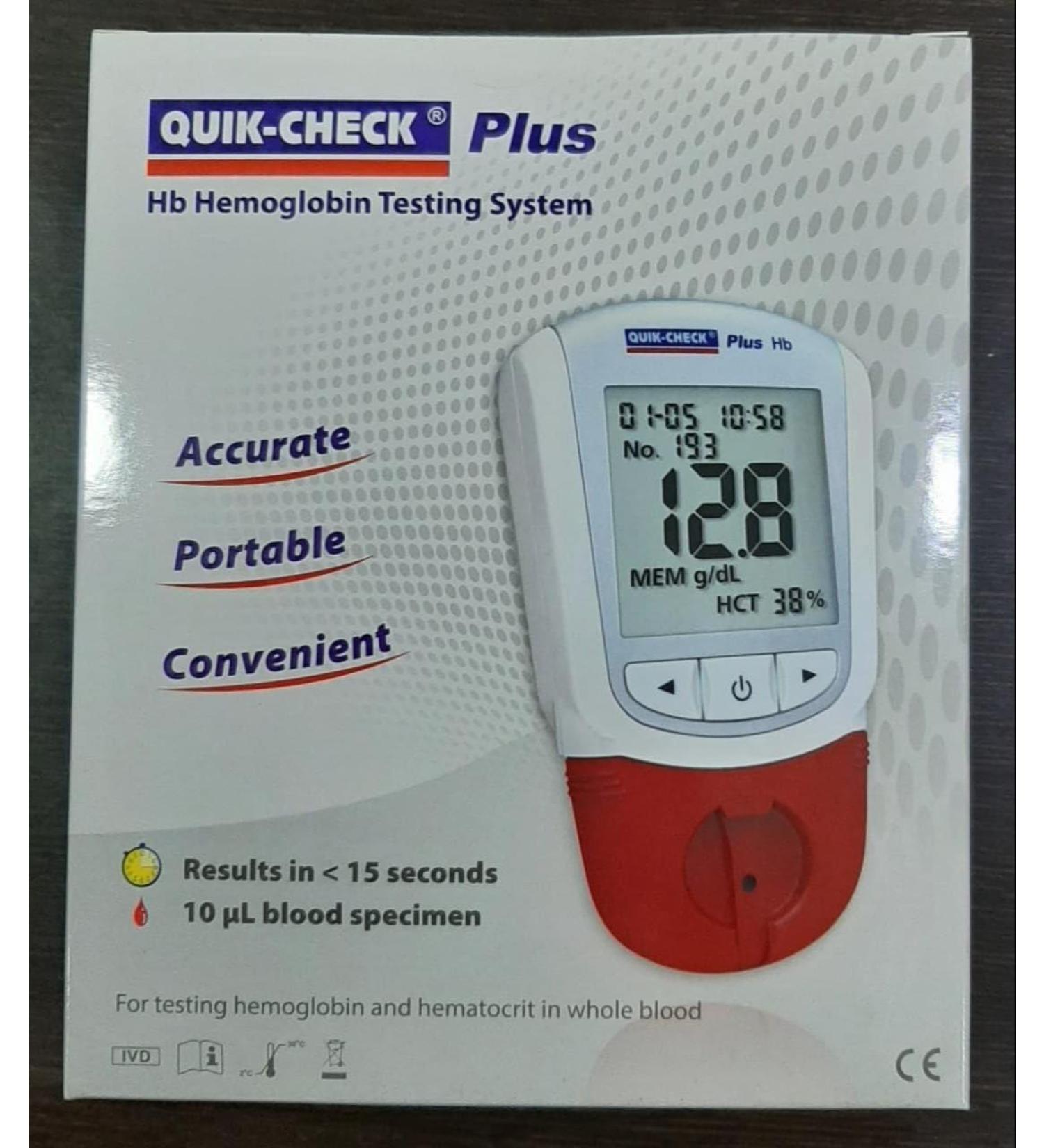 QUICK-CHECK PLUS HB Hemoglobin Testing System - 50 Strips | Accurate & Fast Results | International Shipping Available - Buy Online on GoSupps.com