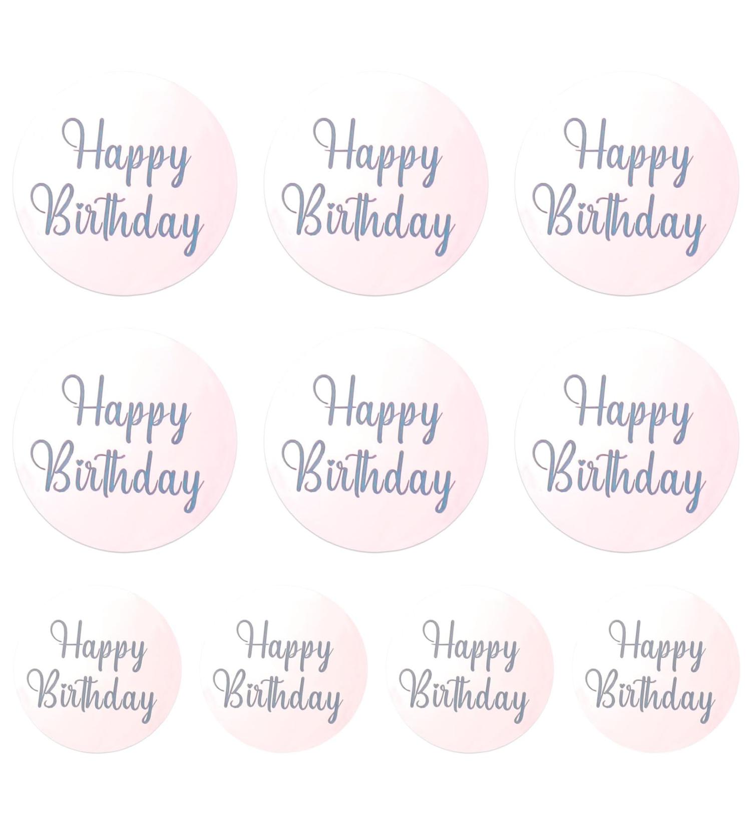 Cupcake Toppers 10 Pieces Acrylic Happy Birthday Cake Toppers Round Cake Decorations for Birthday Party Rose Gold - Buy Online on GoSupps.com