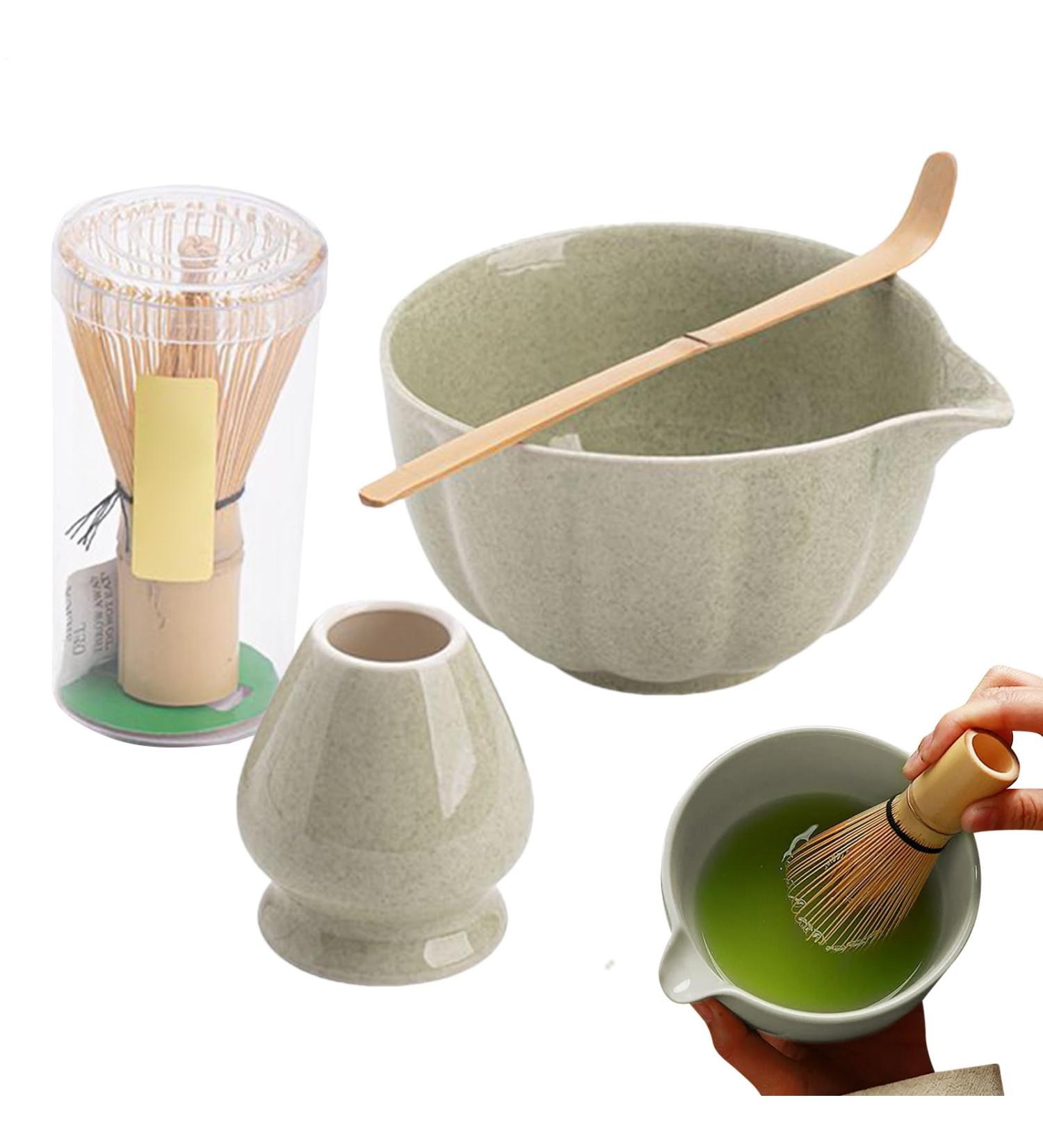 Set th matcha - Ensemble fouet en bambou avec bol avec bec verseur fouet cuill re et support pour la pr paration la maison - Buy Online on GoSupps.com