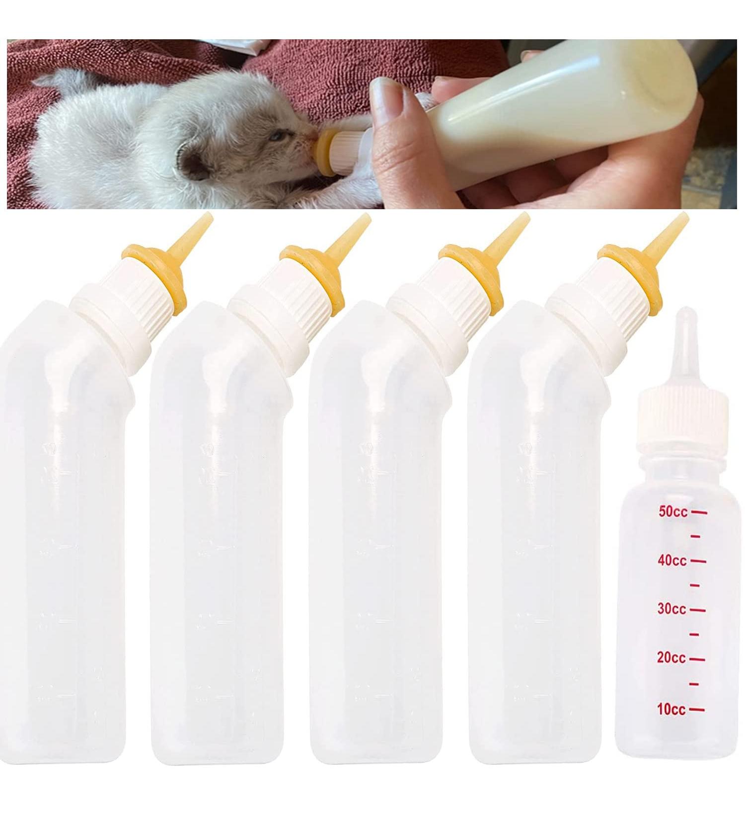 Gufastoe 5pcs Pet Feeding Original Silicone Nipple with Bottle for Puppy Dog Cat or Other Pets (Model 5) - Buy Online on GoSupps.com