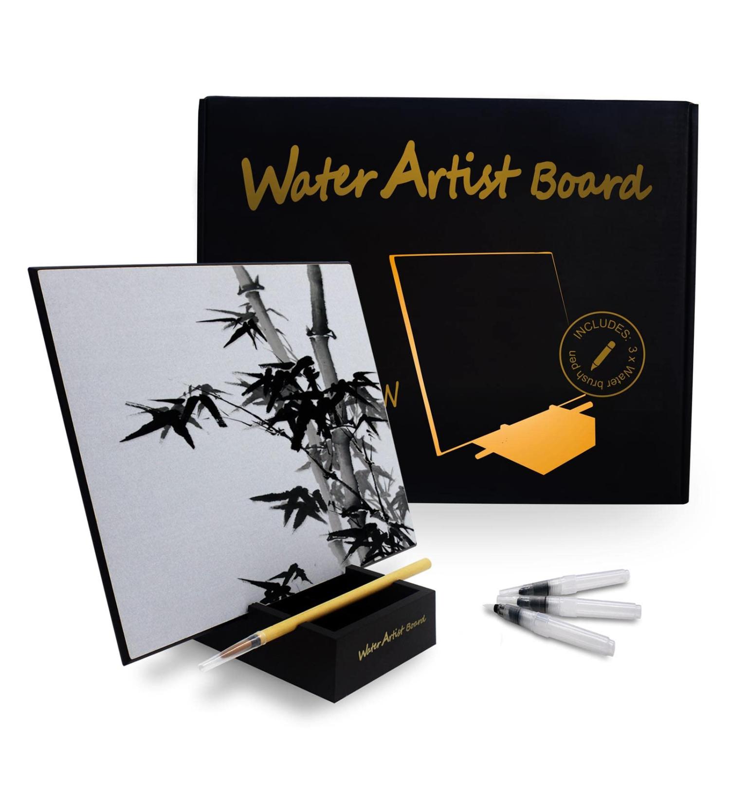 Water Artist Board Buddha Painting Set with 3 Water Brushes - Zen Meditation Magic Painting Board - Buy Online on GoSupps.com