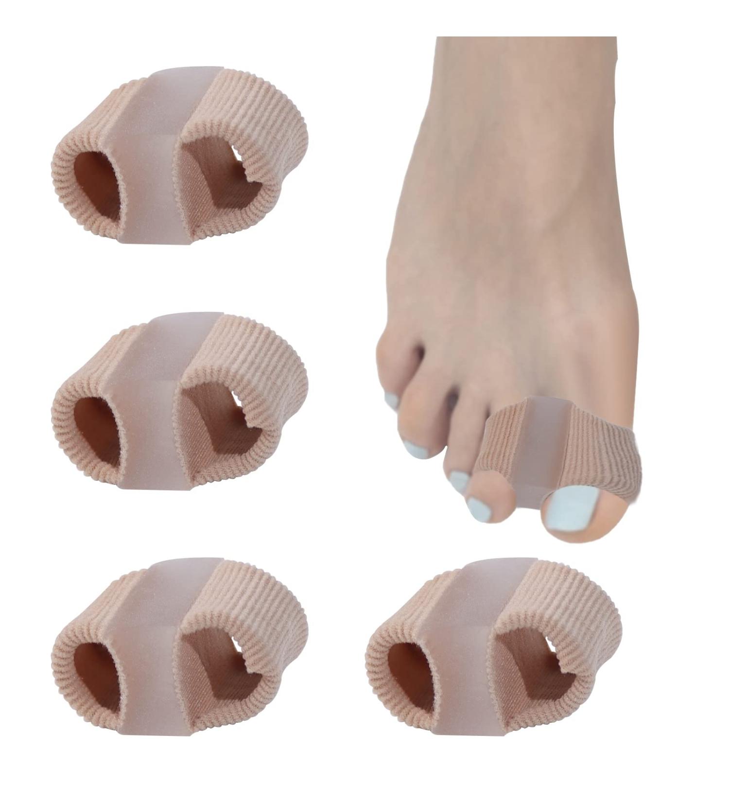 JULAR 4 PCS Gel Bunion Corrector Toe Separators for Men and Women | Breathable Fabric, Overlapping Toes Relief | Bunion Corrector with 2 Loops - Buy Online on GoSupps.com