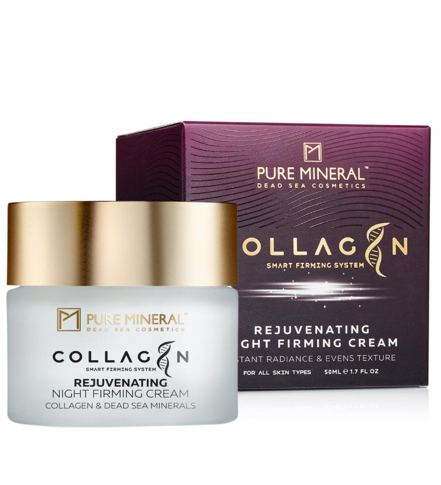 Pure Mineral - Firming and Regenerating Night Cream with Collagen - Dead Sea Minerals Anti-Wrinkle Rejuvenation - Free of silicones sulfates parabens - 50ml - Buy Online on GoSupps.com