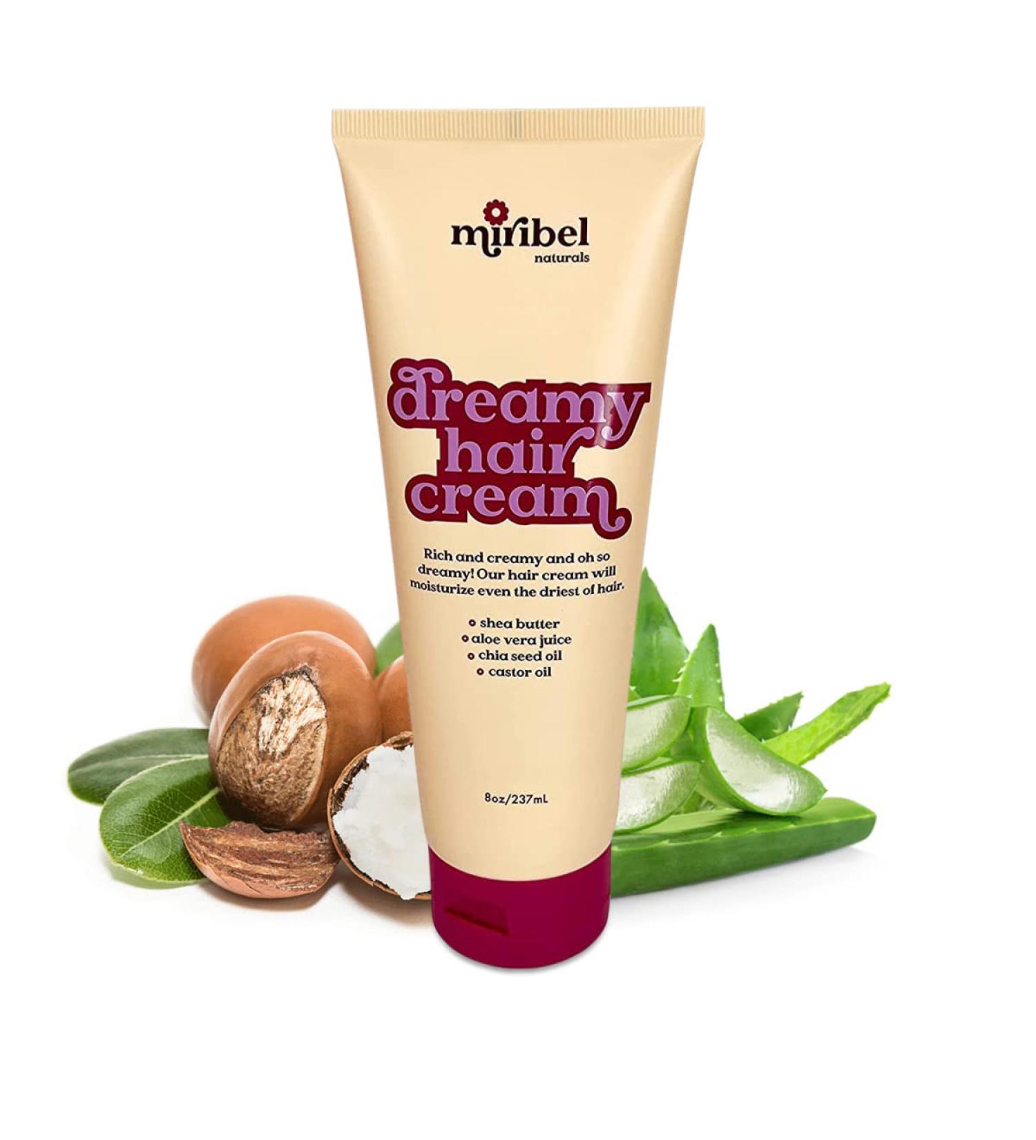 Miribel Naturals Dreamy Hair Cream - Moisturizing Treatment for Brittle, Frizzy, and Dry Hair | Rinse-Out or Leave-In | Vegan & Cruelty-Free - Buy Online on GoSupps.com