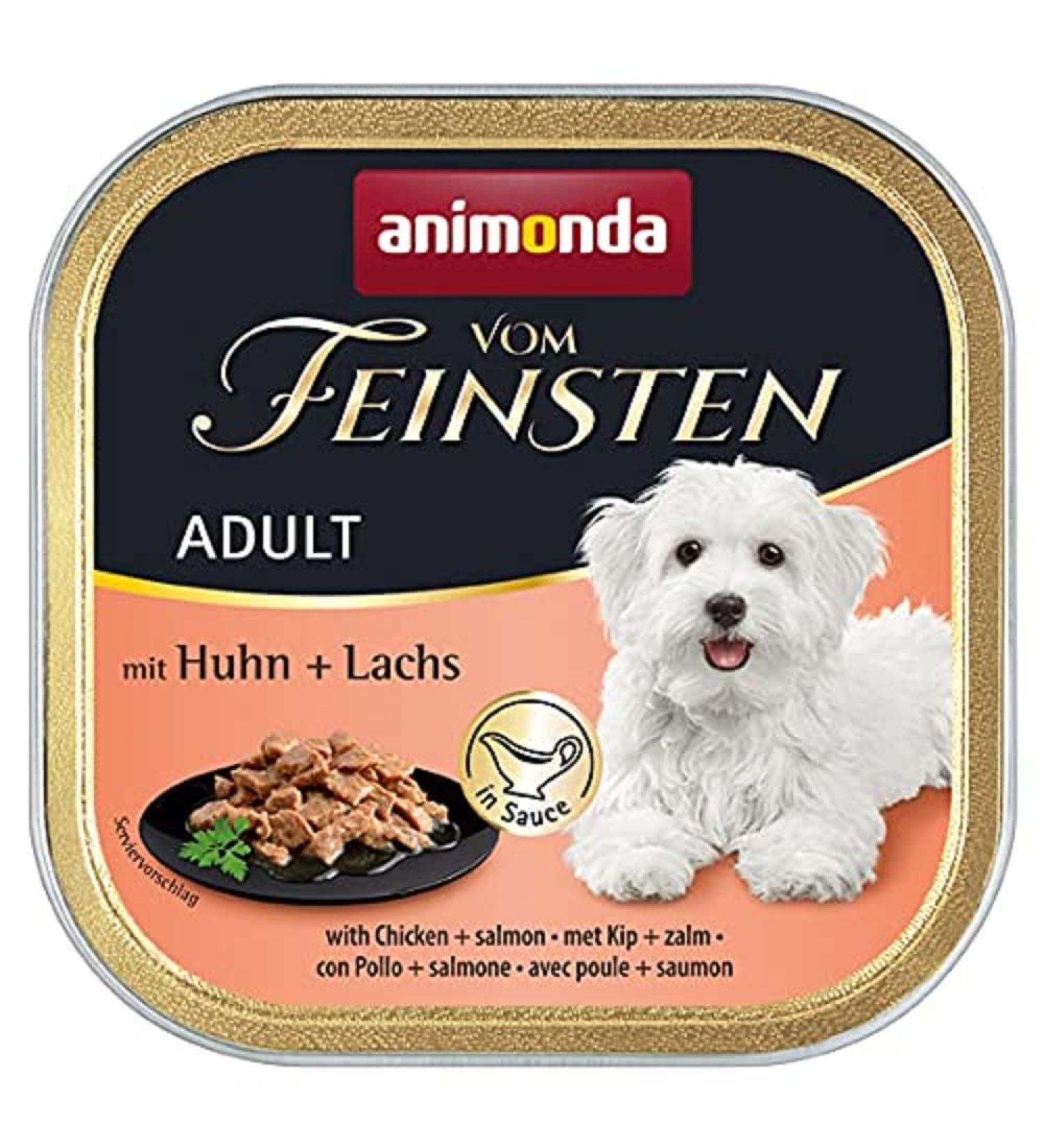 Animonda of the finest adult dog food wet food for adult dogs with chicken + salmon in sauce 22 x 150 g chicken + salmon in sauce 150 g (22 pack)
