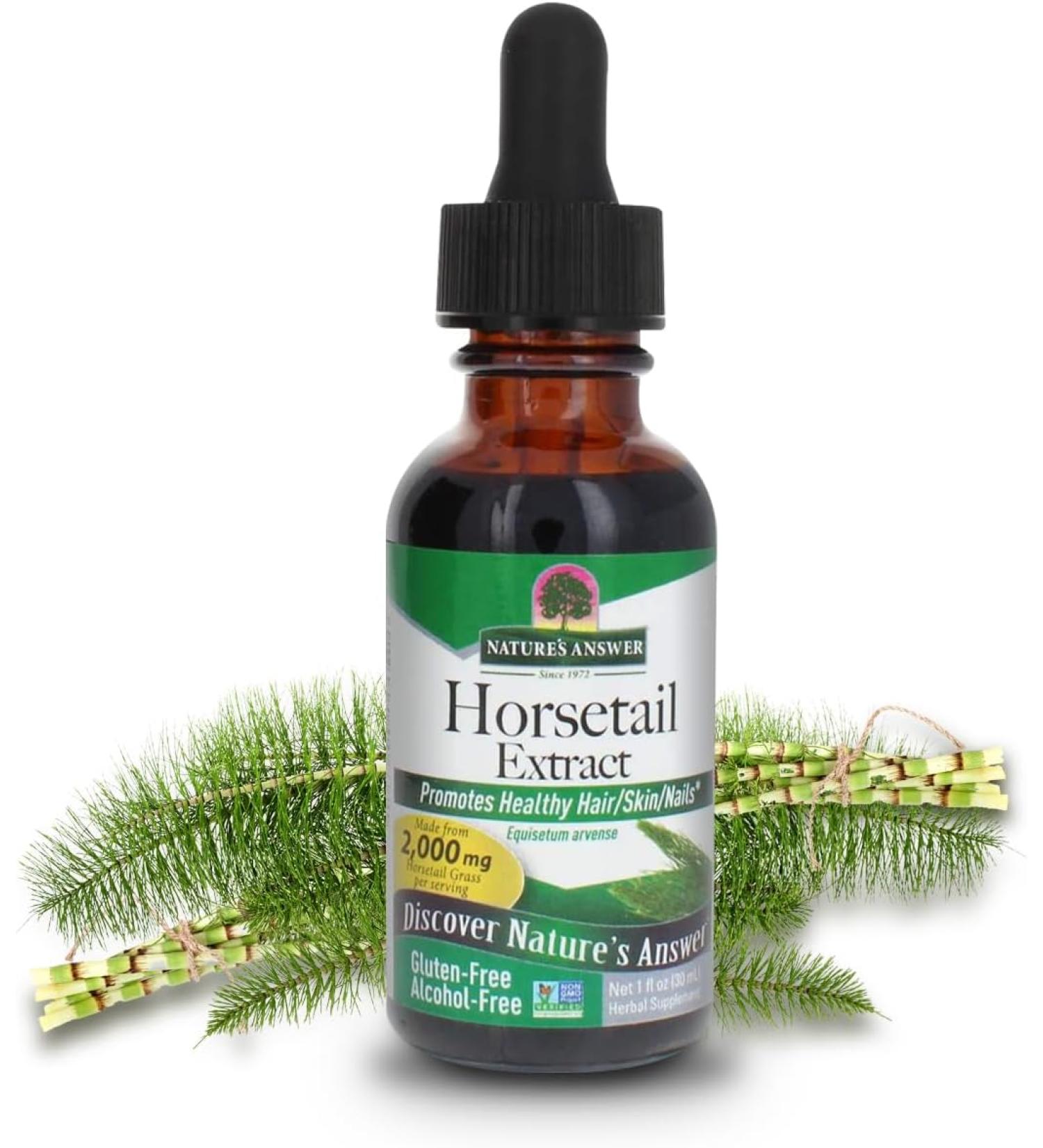 Nature's Answer Horsetail Extract 1 oz â€“ Alcohol-Free, Super Concentrated for Healthy Hair, Skin & Nails - Buy Online on GoSupps.com