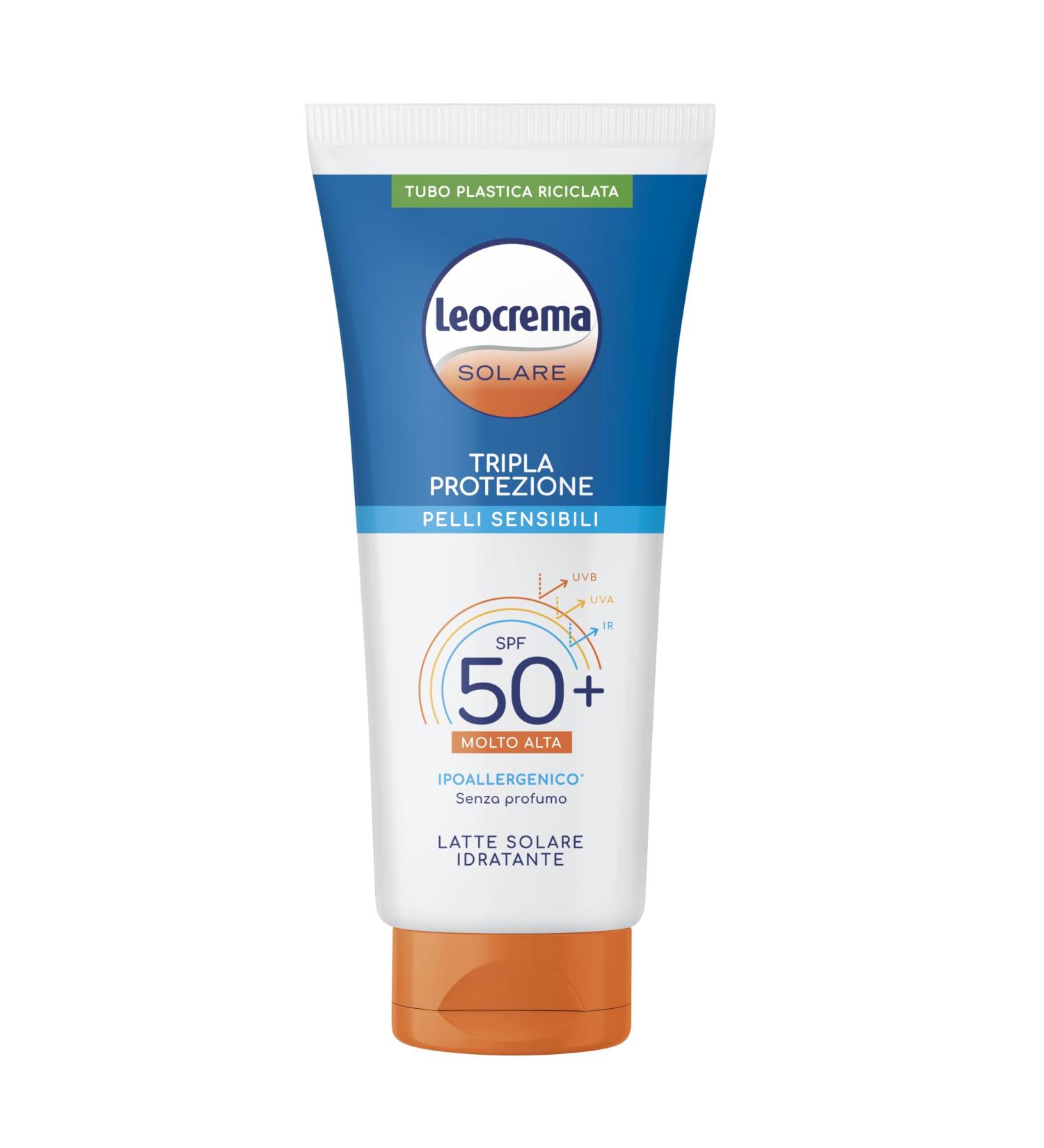 Leocrema Leocrema - SPF 50+ Sunscreen for sensitive skin triple protection against the sun's rays fragrance-free water-resistant 200 ml