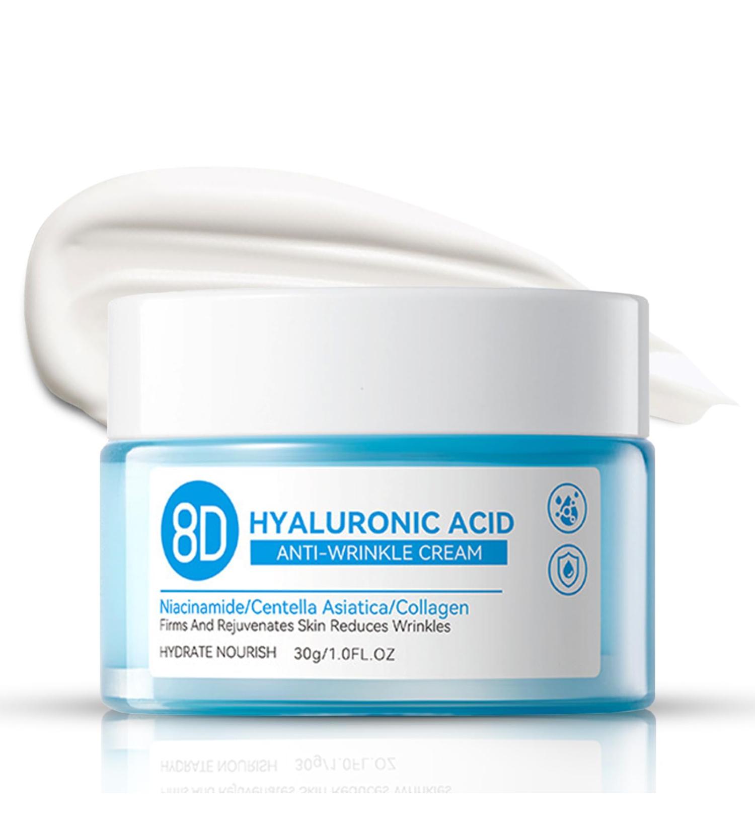 8D Hyaluronic Acid Moisturizer - Anti-Wrinkle Cream for Firming & Hydration - Long-Lasting Face Moisturizer for Men & Women - Buy Online on GoSupps.com