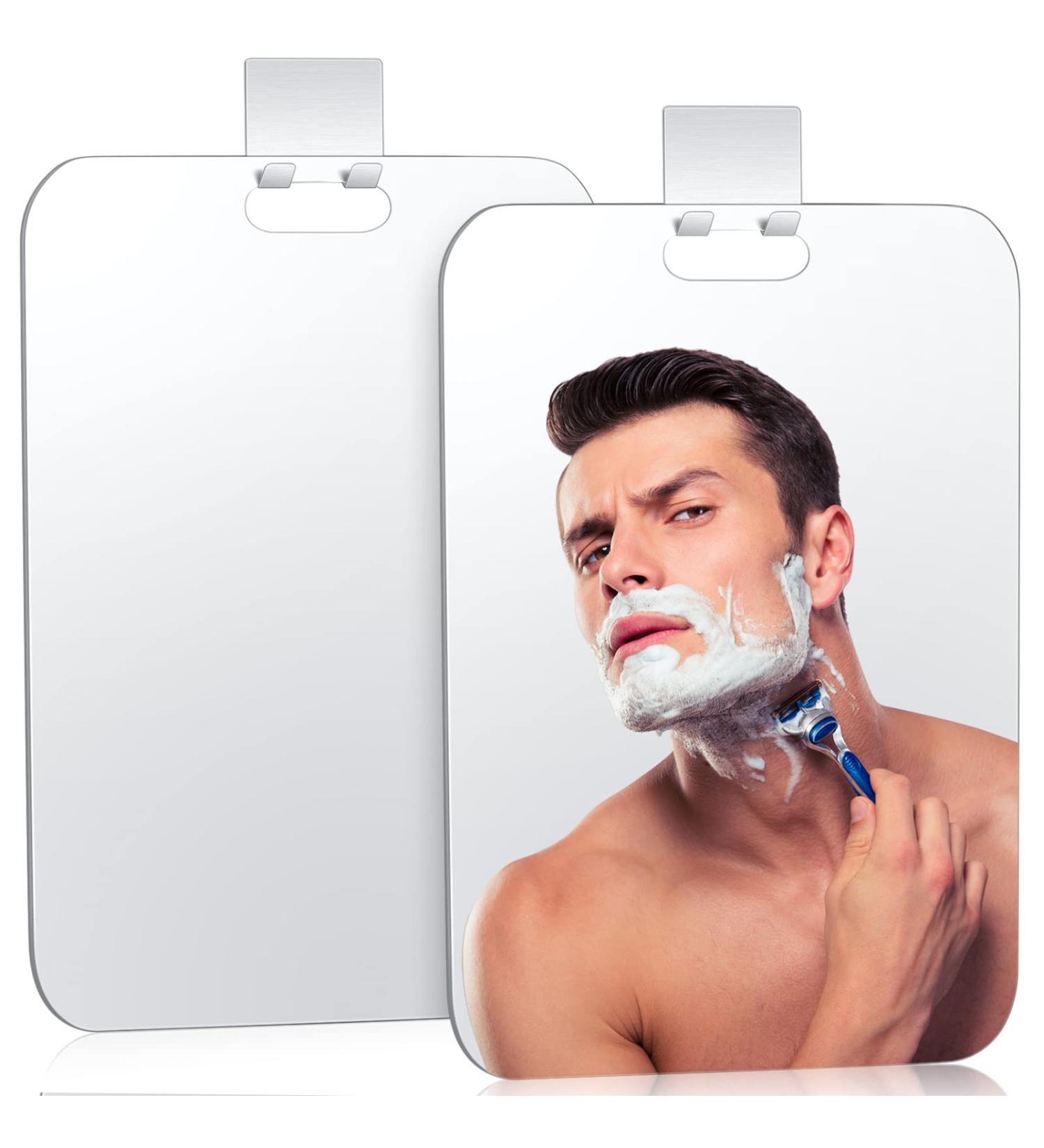 Chunful 2 Pcs Fogless Shower Mirror Set | Anti Fog & Portable for Shaving | Wall Hanging Design with Shaver Hook | Ideal for Travel, Camping, Bathroom | 11.7 x 7.87 inches - Buy Online on GoSupps.com