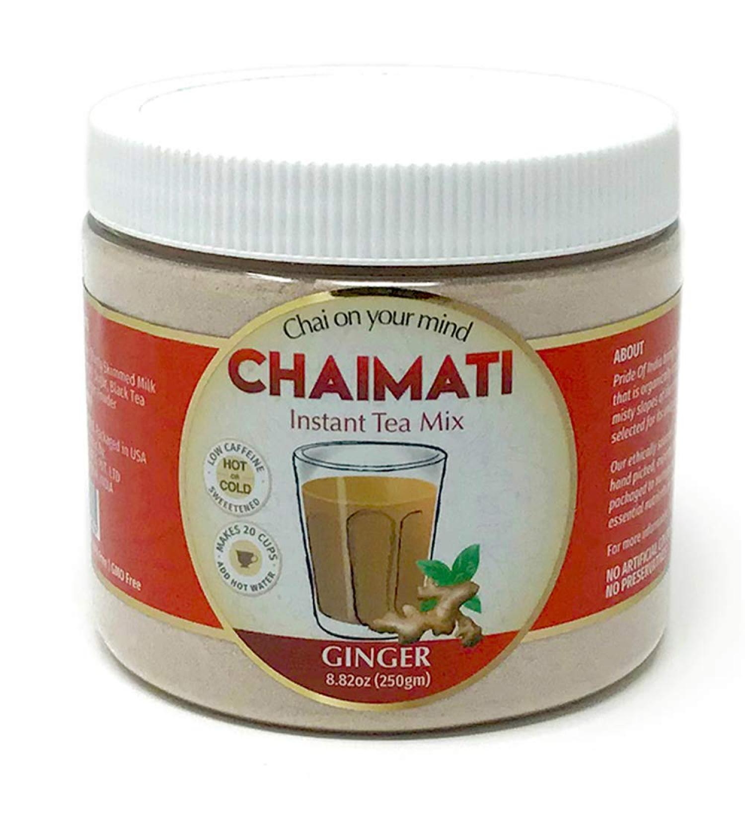 Ginger Chai Latte Powdered Instant Tea Premix 8.82oz (250gm) Jar - ChaiMati - Pack of 1 - Buy Online on GoSupps.com