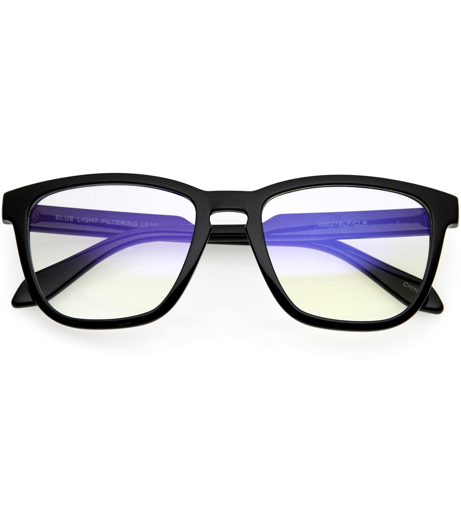 Buy zeroUV Square Retro Anti Eye Strain Blue Light Blocking Glasses - D226 Black/Clear 54mm | International Shipping Available - Buy Online on GoSupps.com
