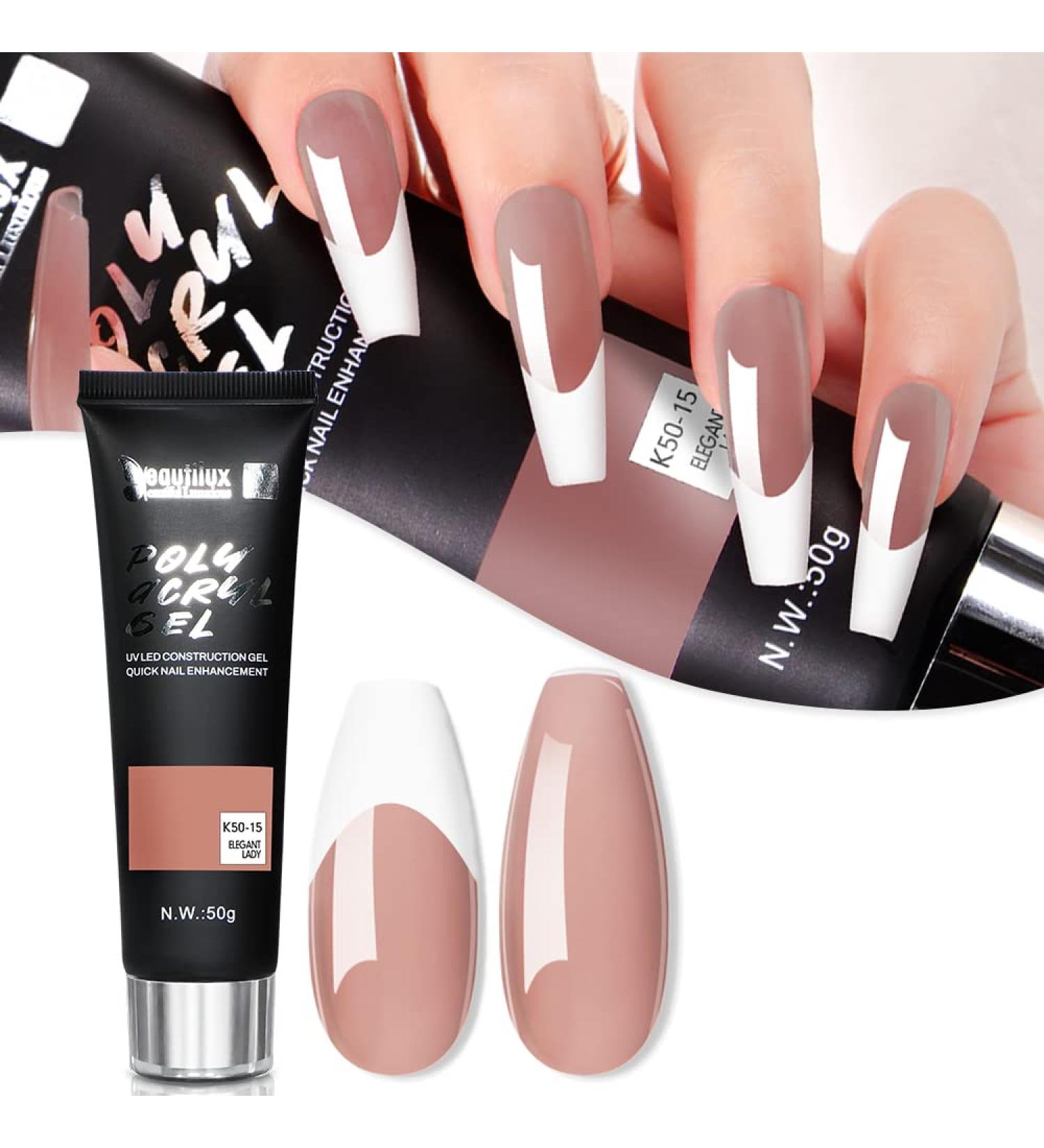 Beautilux Long-Lasting Acrylic Gel Nail Extension - 50ml K50-15 Brown | Natural Look UV Nail Art Gel for Professional Results - Buy Online on GoSupps.com