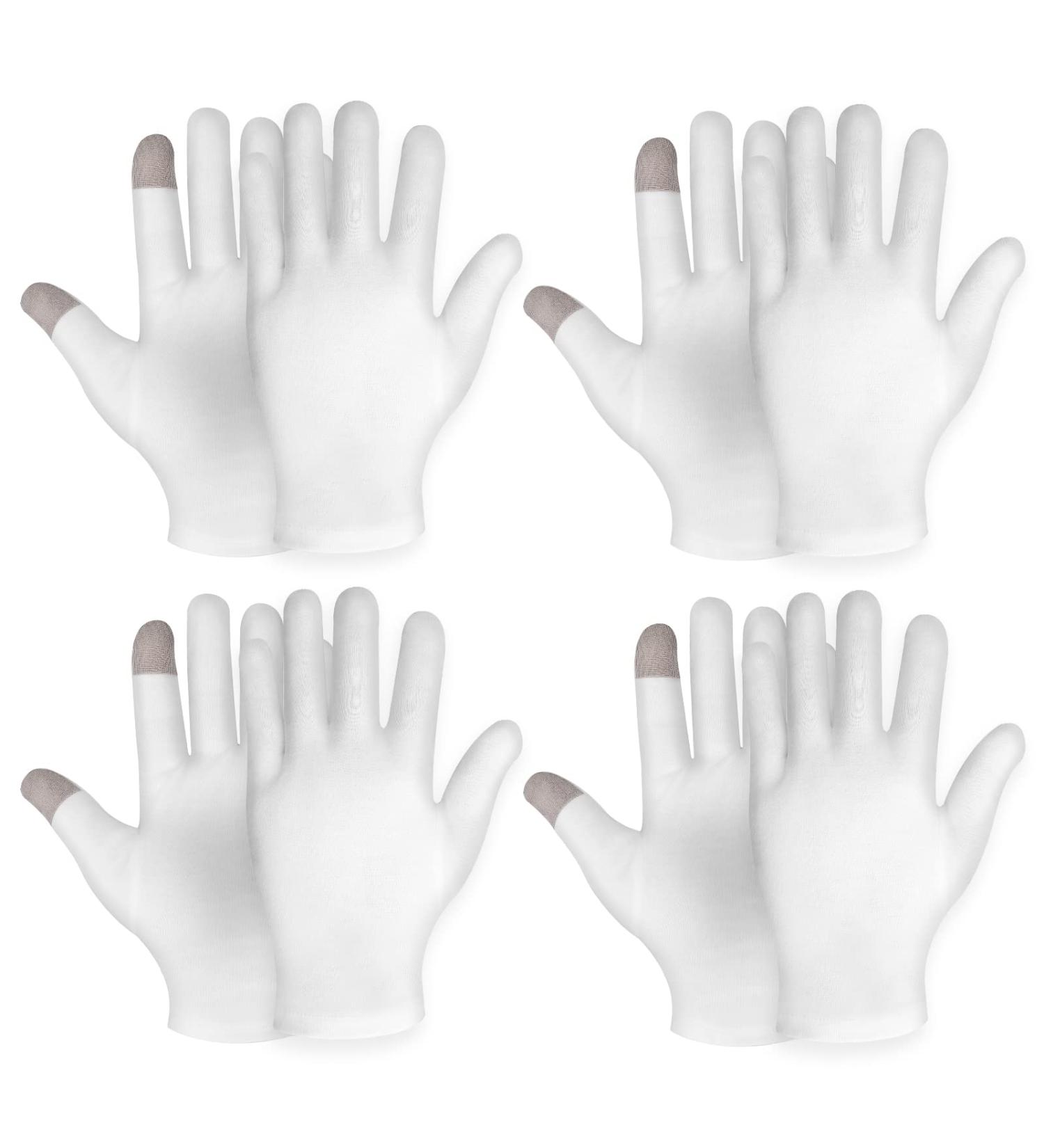 Sibba 4 Pairs Touch Screen Moisturizing Gloves White Cotton Moisturizing Gloves Overnight Bedtime Heal Eczema Sleeping Lotion Hand Spa Treatment Gloves Repair Rough Cracked Dry Chapped Hands Skin - Buy Online on GoSupps.com