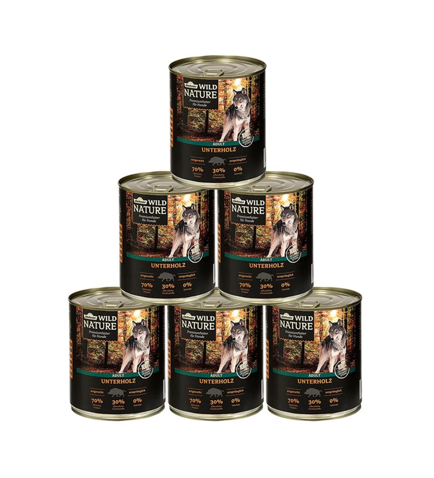 Dehner Wild Nature Grain-Free Wet Dog Food - Wild Boar 6 x 800g Cans for Adult Dogs | Sugar-Free & Healthy - Buy Online on GoSupps.com