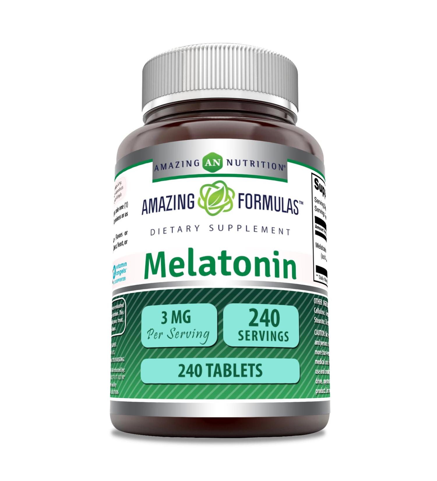 Amazing Formulas Melatonin Supplement | 3 Mg Per Serving | 240 Tablets | Non-GMO | Gluten-Free | Made in USA Unflavored 240 Count (Pack of 1) - Buy Online on GoSupps.com
