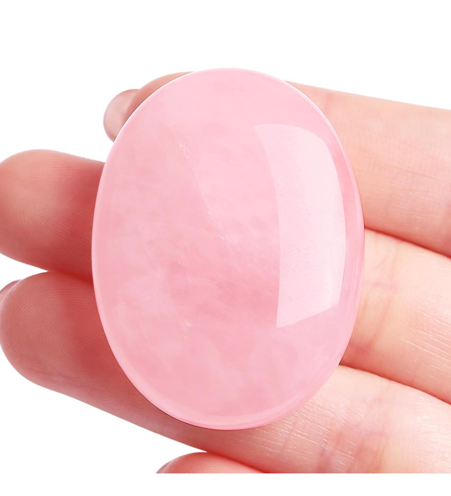 XIANNVXI Rose Quartz Oval Stones - Natural Healing Crystals & Gemstones for Reiki | Polished Pink Palm Pocket Crystal - Buy Online on GoSupps.com