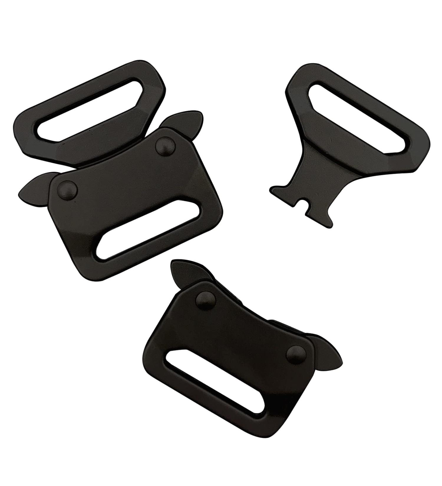 2 Pack Metal Side Quick Release Paracord Bracelet Buckles - Black 5/8in (16mm) - Buy Online on GoSupps.com