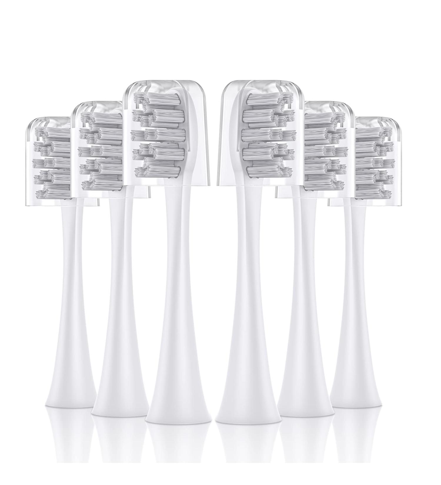 SARMOCARE Electric Toothbrush Replacement Heads - 6 Pack Soft Brush Heads (White) - Buy Online on GoSupps.com
