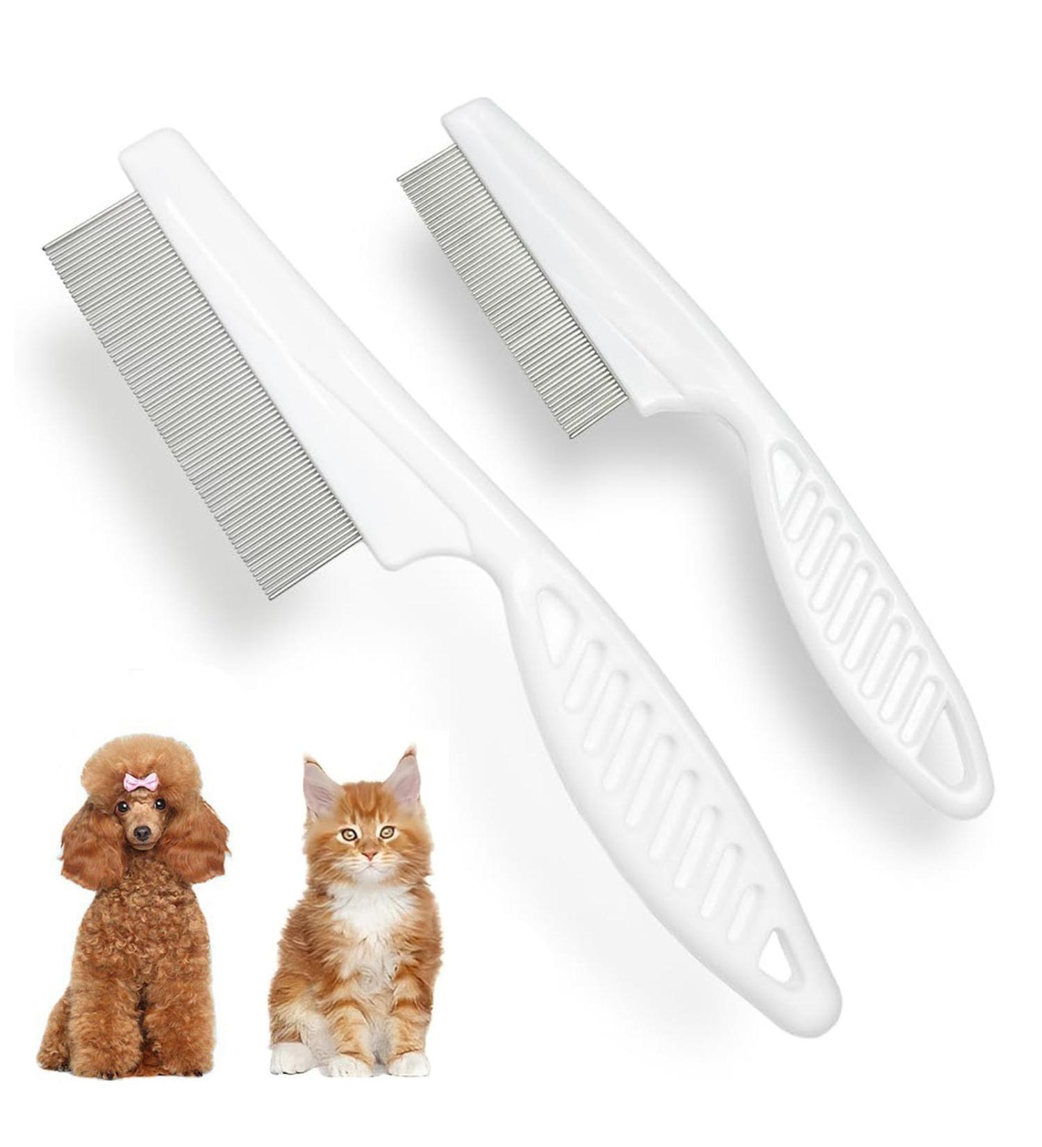 2 Pcs Flea Comb for Dogs Flea Comb for Cats Dog Flea Comb for Long and Short-haired Pets Flea Comb for Removing Tear Stains Fleas Dandruff Lice Tangled Hair Scabs and Mucus - Buy Online on GoSupps.com