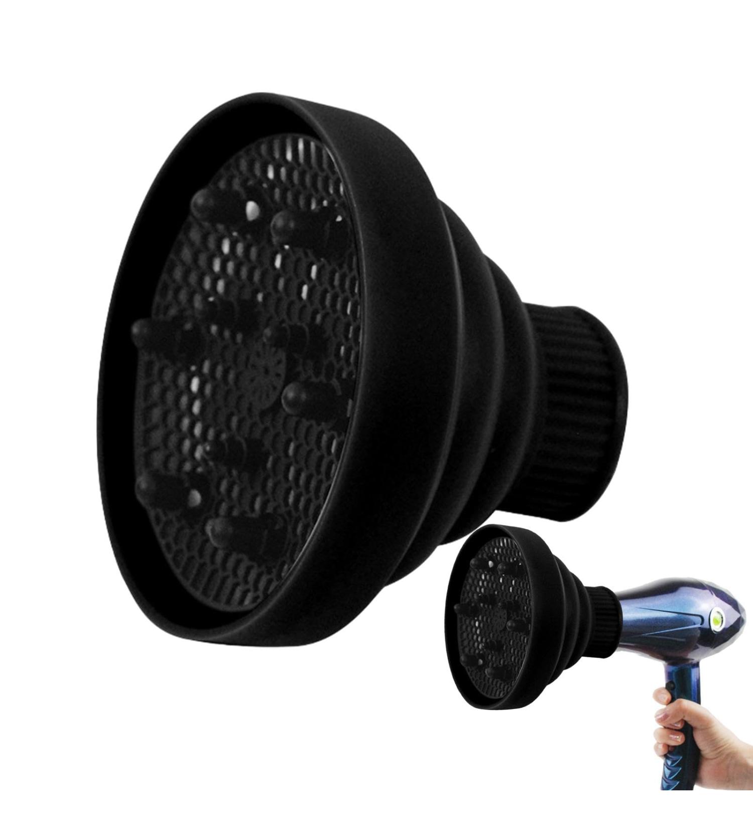 Pzuryhg Blow Dryer Attachment - Foldable Silicone Hair Dryer Nozzle Heat Resistant - Soft Blow Dryer Accessory Multifunctional Hair Styling Supplies for Girls black - Buy Online on GoSupps.com