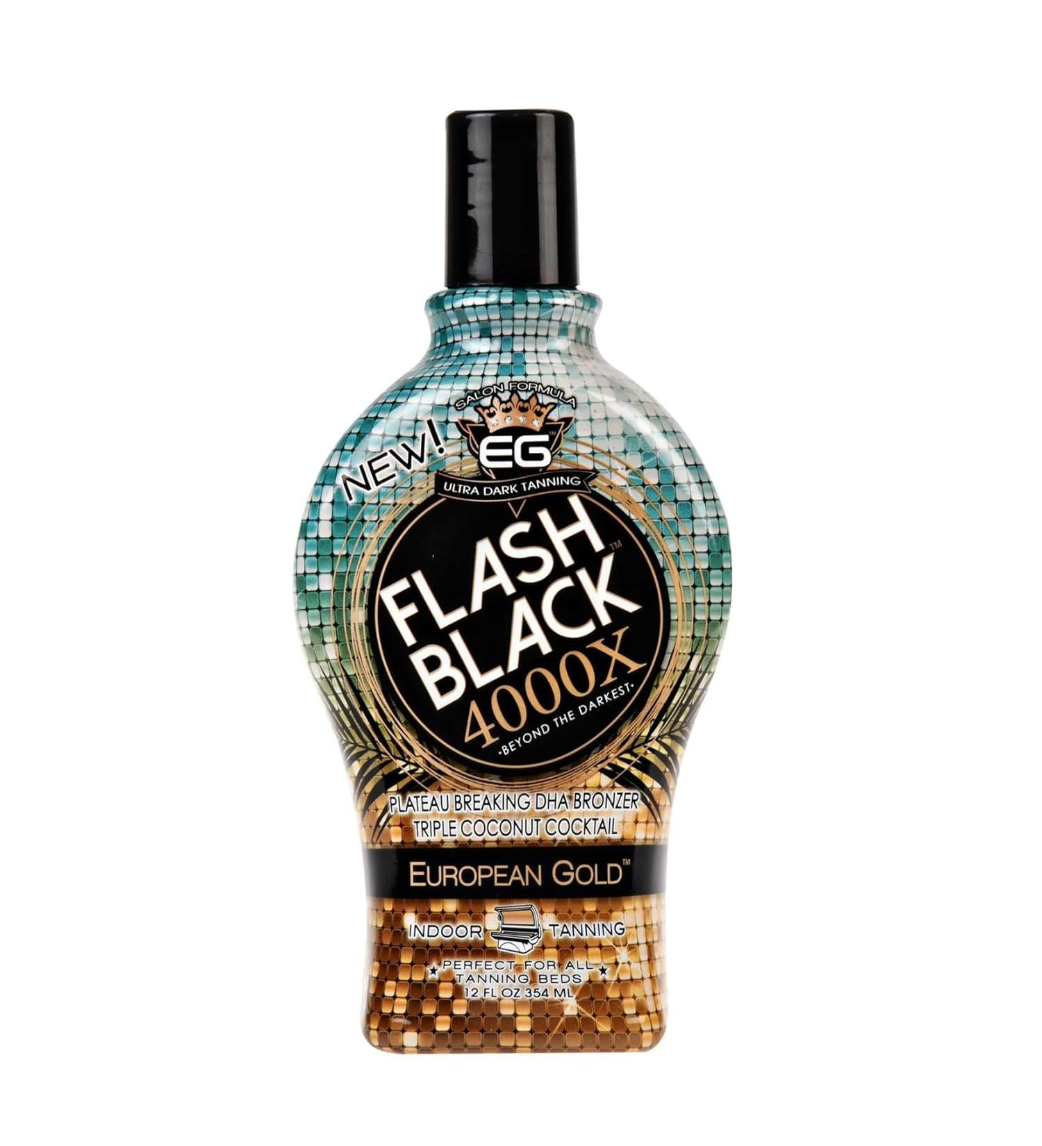 European Gold Flash Black 4000X Indoor Tanning Lotion with Time-Release DHA Bronzers 12 oz 12 Ounce (Pack of 1) - Buy Online on GoSupps.com