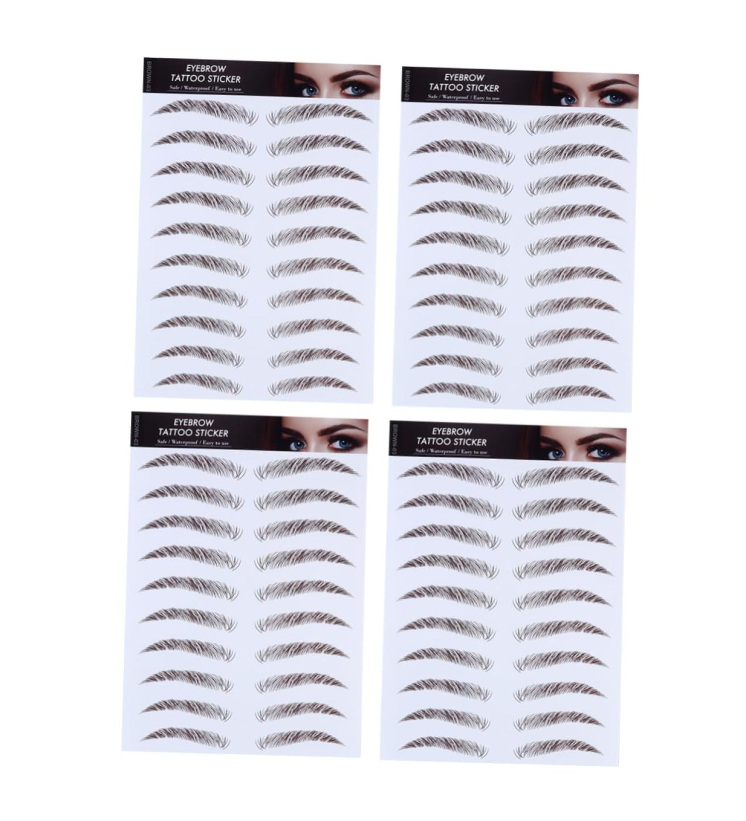 WOFASHPURET 4pcs Eyebrow Stickers Hair Like Eyebrows Stick on Imitation Eyebrow Transfer Stickers 4d Make up - Buy Online on GoSupps.com
