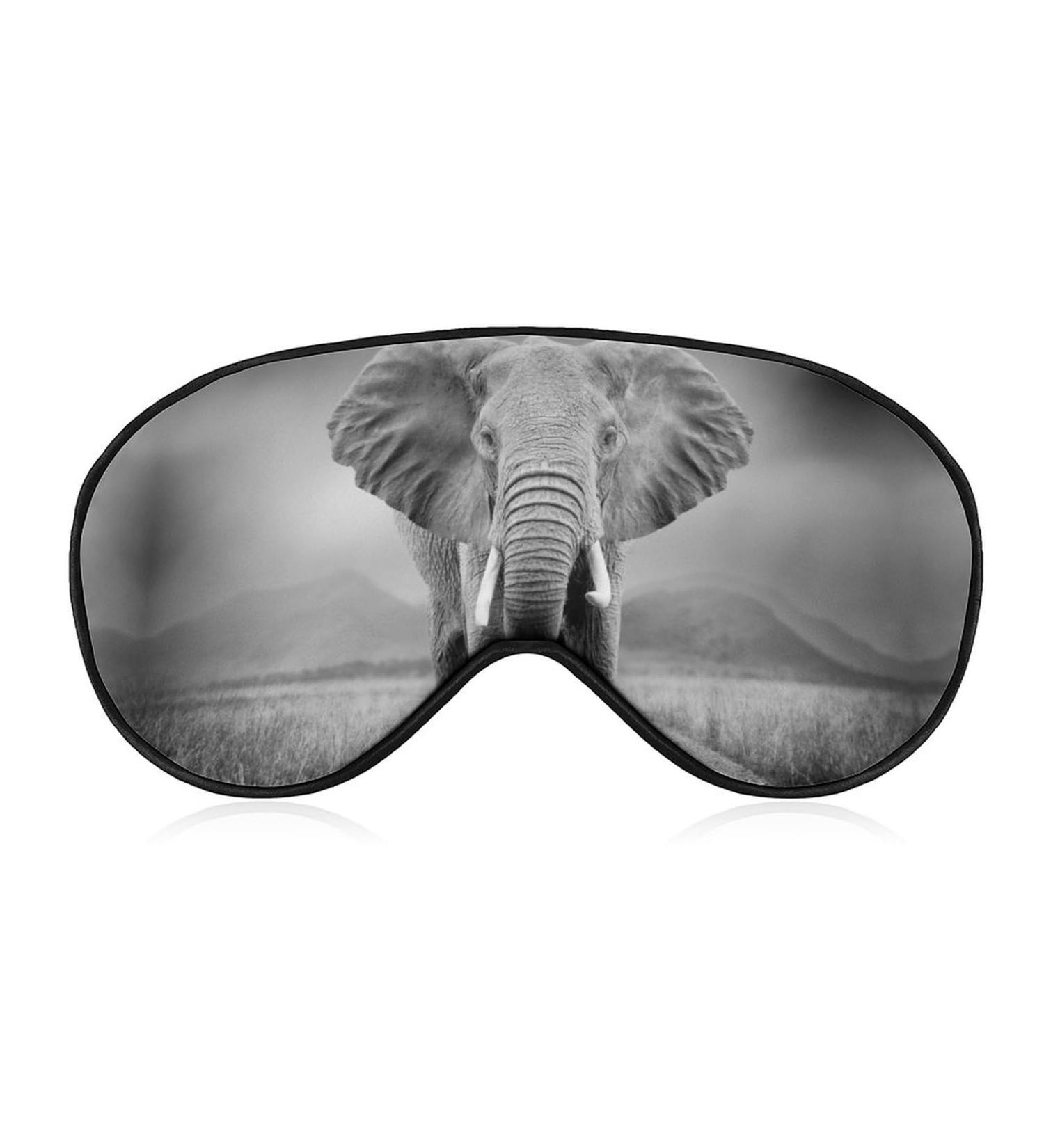 African Elephant Sleep Mask - Adjustable Strap, Blocks Light for Night, Travel, Nap - Men, Women - Buy Online on GoSupps.com