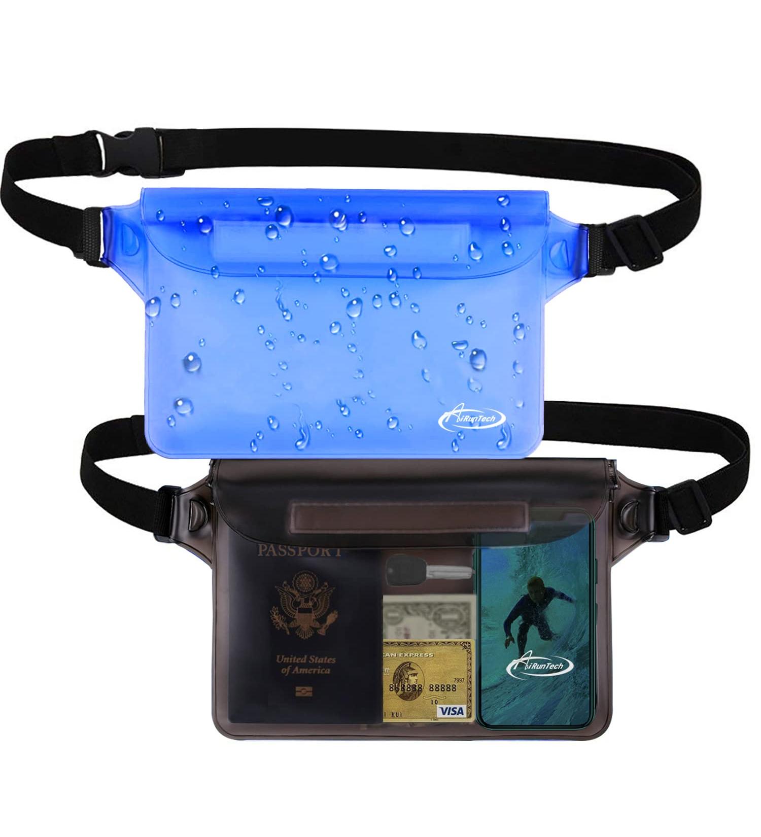 Waterproof Waist Pouch (2 Pack) | Keep Your Phone and Valuables Safe and Dry | Ideal for Boating, Swimming, Snorkeling | AiRunTech - Buy Online on GoSupps.com