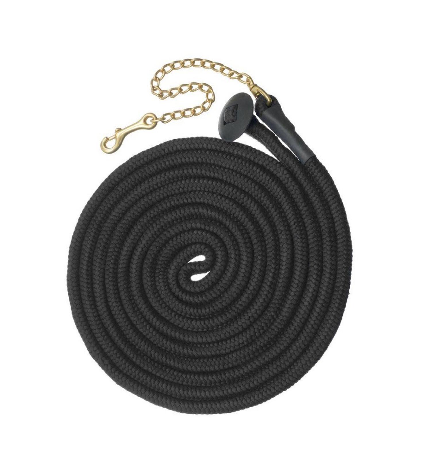 Tough-1 Rolled Cotton Lunge Line with Chain Black