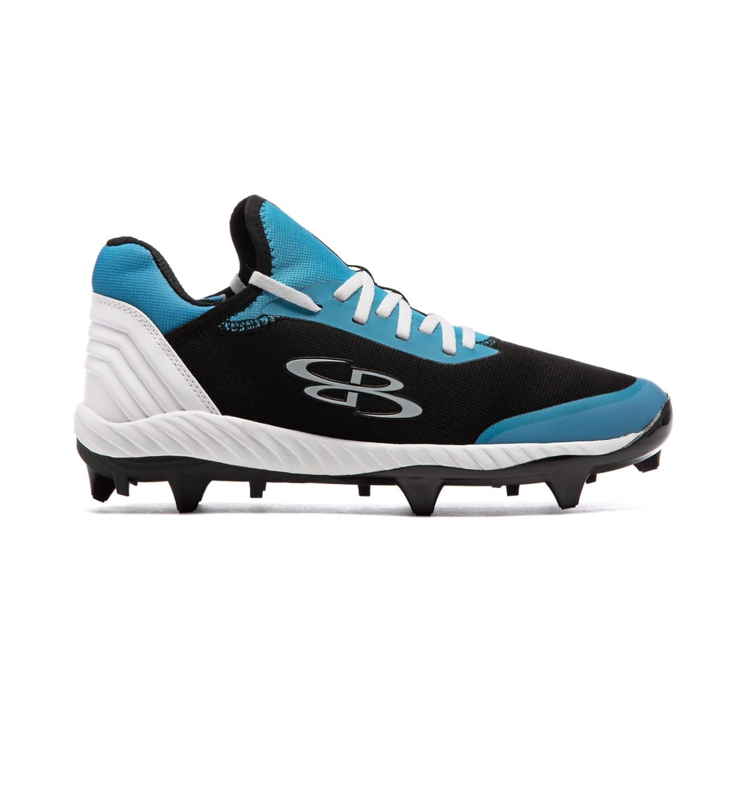 Boombah Men's Raptor Prime Molded Cleat - Black/White/Columbia Blue - Size 9 - Buy Online on GoSupps.com