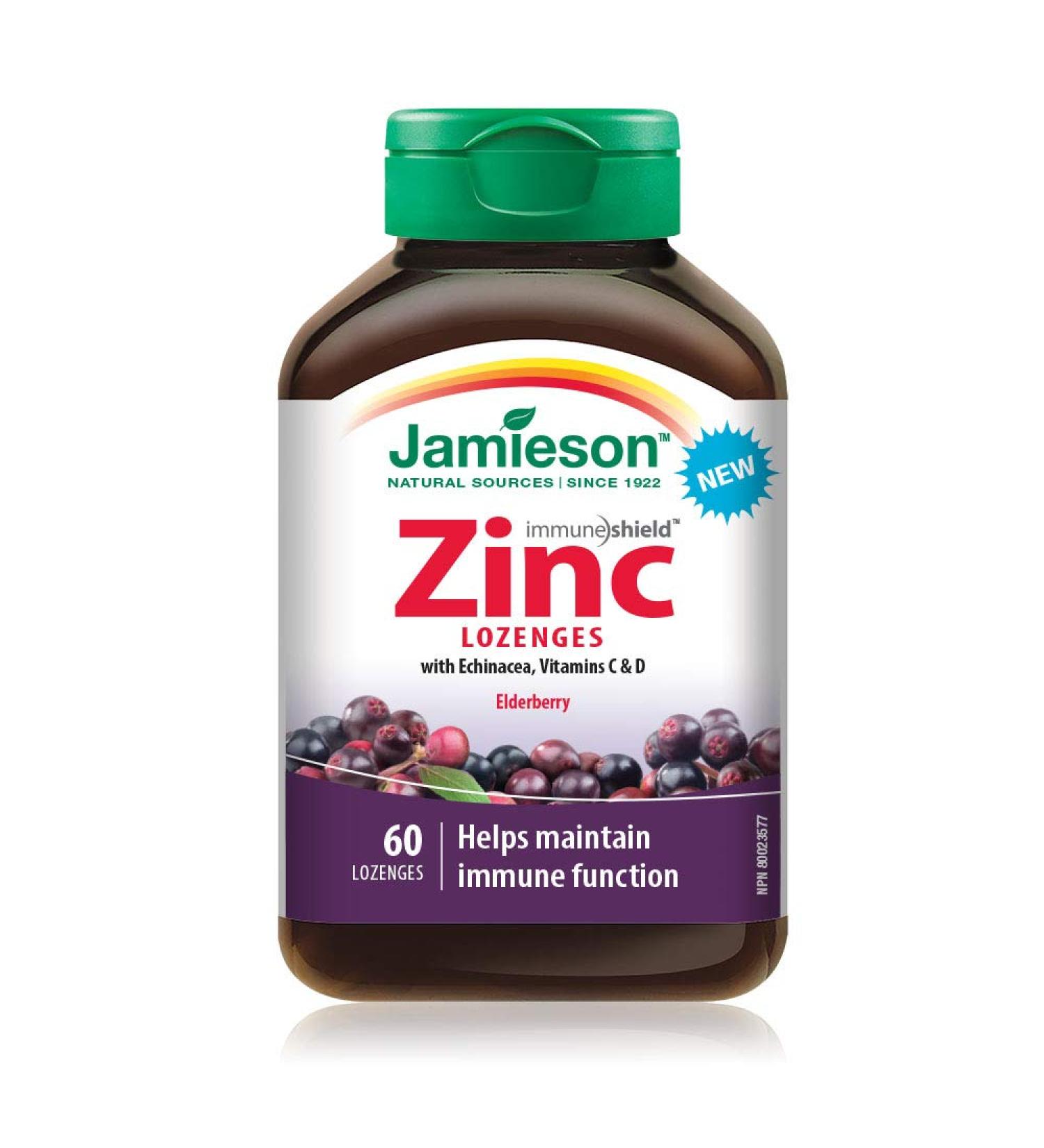 Jamieson Zinc Elderberry Lozenges - 60 Count - Buy Online on GoSupps.com