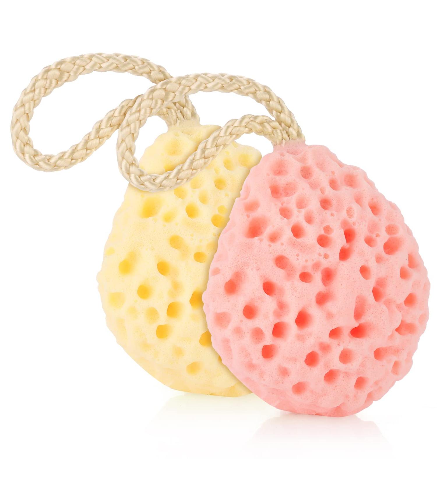 Sibba 2 Pack Bath Sponge Set - Reusable Exfoliating Loofah Body Scrubber for Shower - Buy Online on GoSupps.com