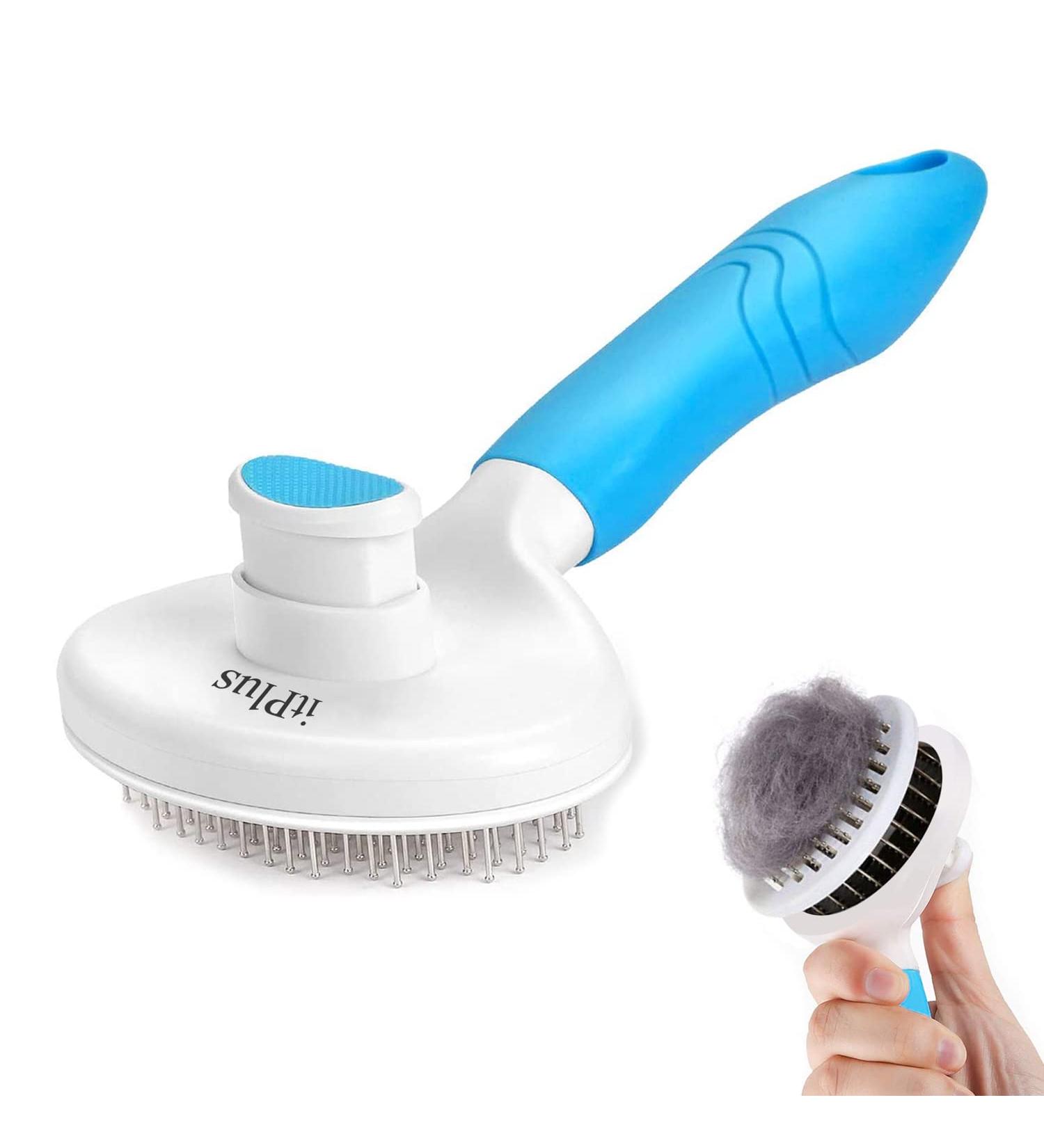 Self-Cleaning Cat Grooming Brush with Fat Needles - Slicker Brush for Dogs & Cats | Daily Massage Tool - Buy Online on GoSupps.com