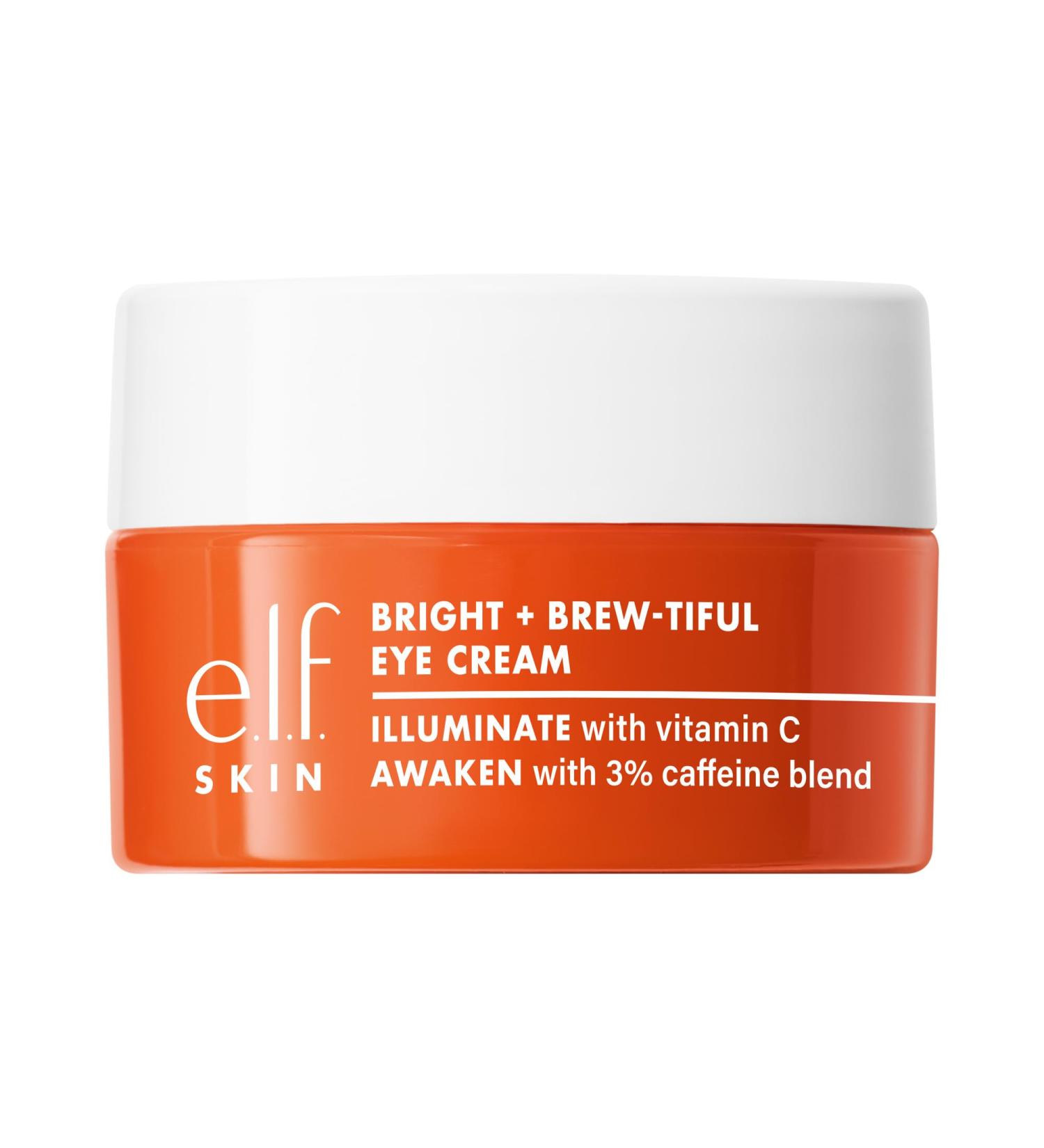 e.l.f. SKIN Bright + Brew-tiful Eye Cream Helps Brighten Appearance Of Undereye Dark Circles & Repair Puffiness Vegan & Cruelty-Free 0.52 Ounce (Pack of 1) - Buy Online on GoSupps.com