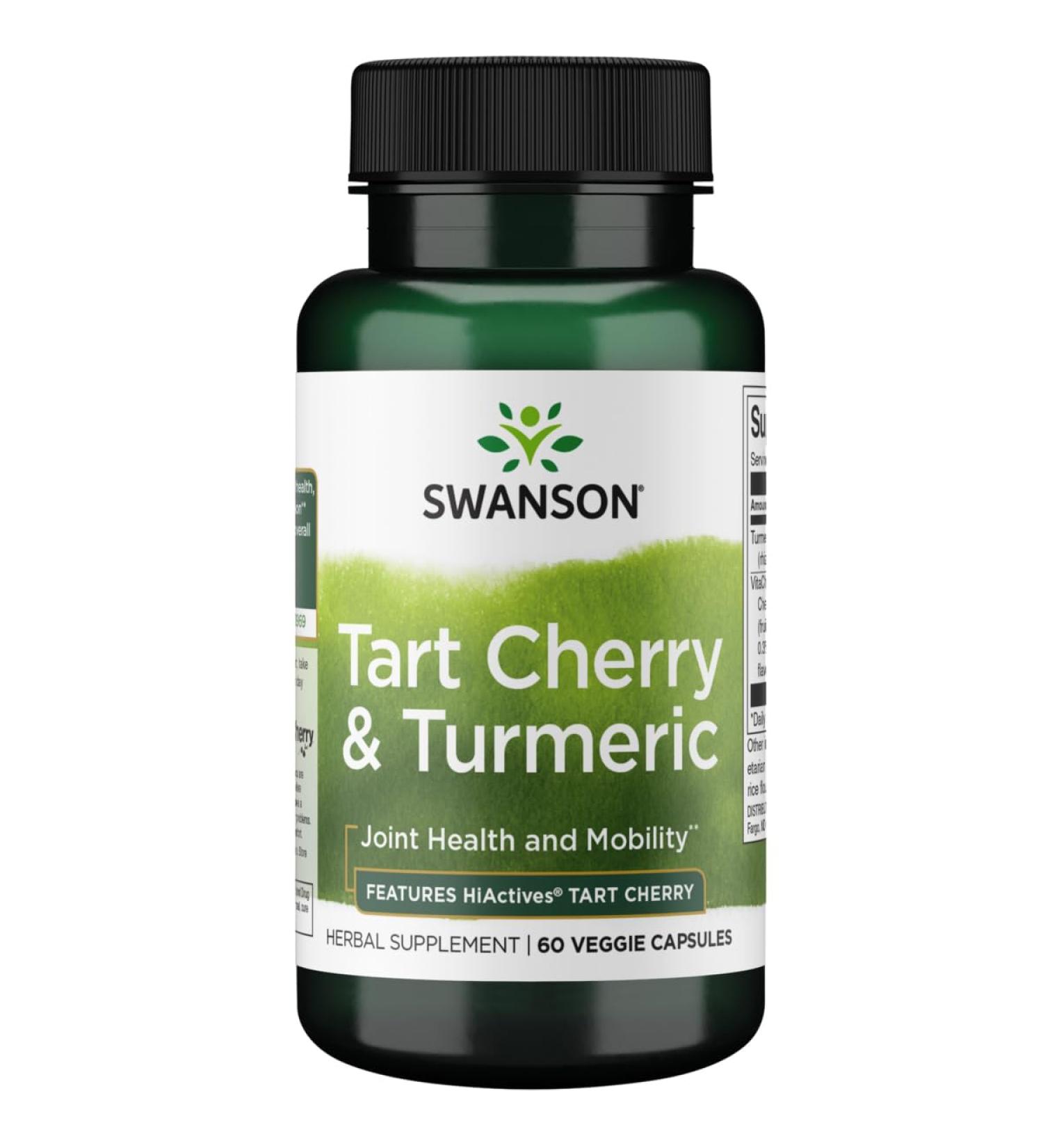 Swanson Hiactives Tart Cherry & Turmeric 60 Veg Capsules