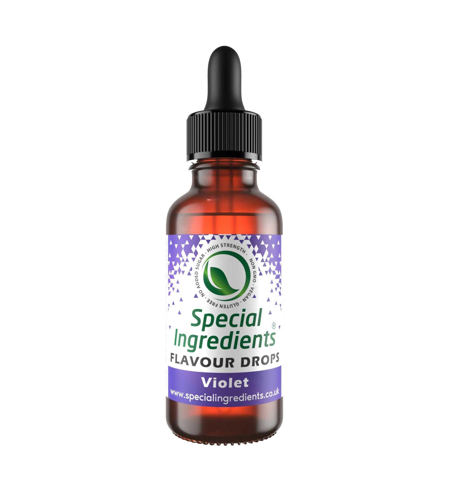 Violet Flavor Drop 30ml - Highly Concentrated Versatile Food Flavouring | Vegan, Non-GMO, Gluten-Free - Buy Online on GoSupps.com