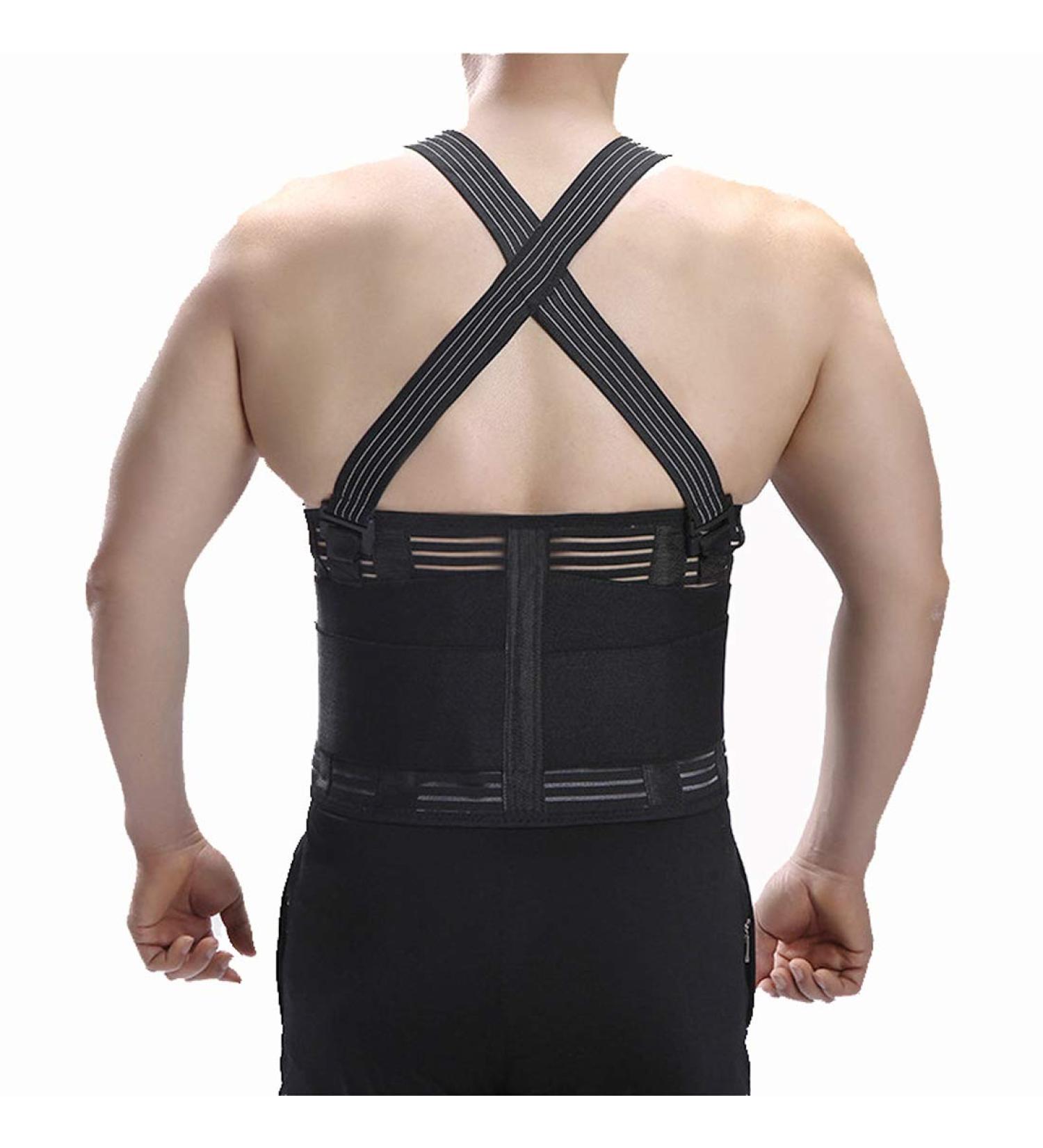 Buy Lumbar Back Support Belt | Adjustable Pain Relief Corset for Men & Women | Posture Corrector with Suspenders - Heavy Duty Support Brace (Black M - Buy Online on GoSupps.com