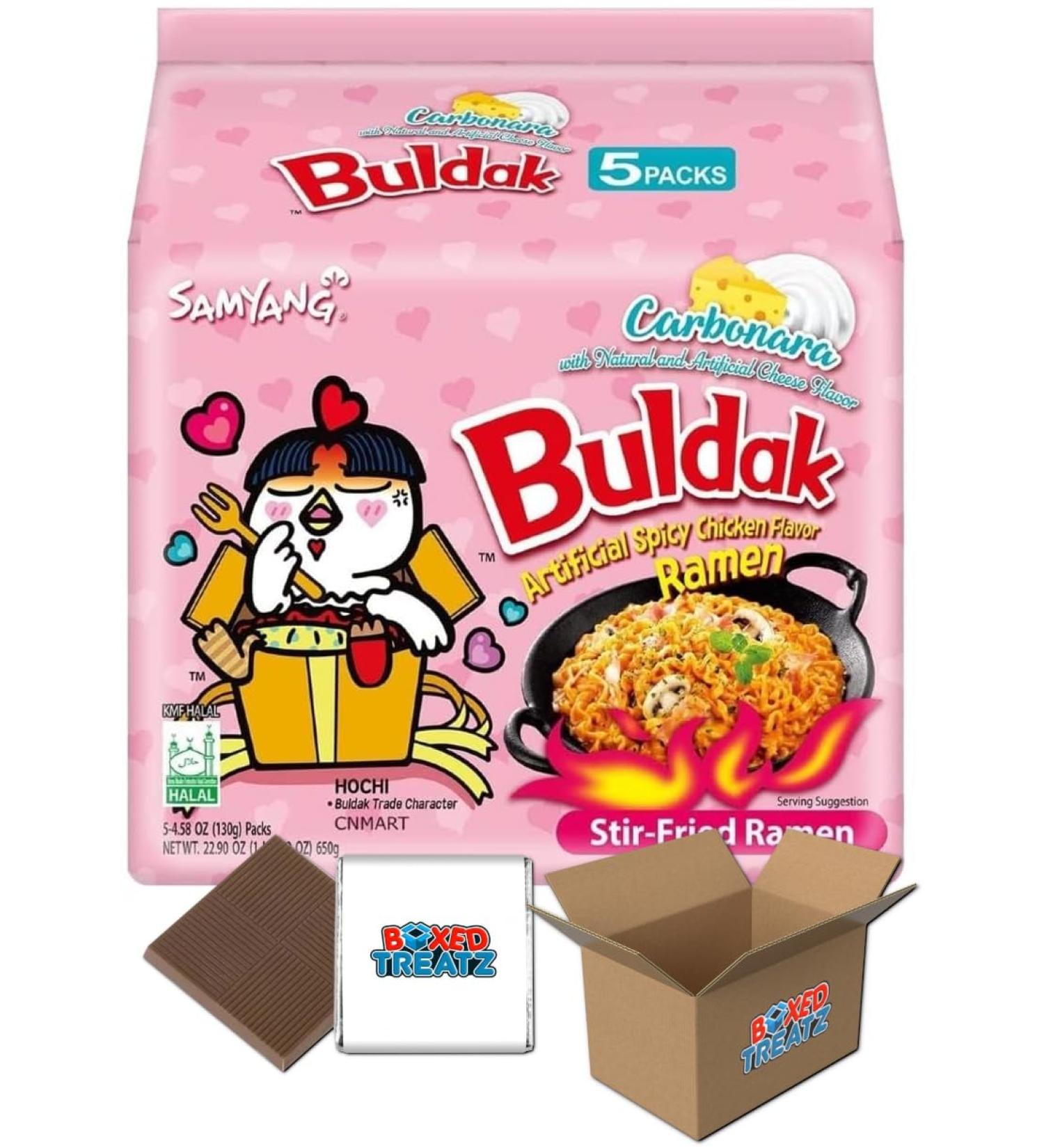 Samyang Korean Style Ramen - Carbonara 130g (Pack Of 5) - Boxed Treatz Samyang Carbonara 130g 5 - Buy Online on GoSupps.com