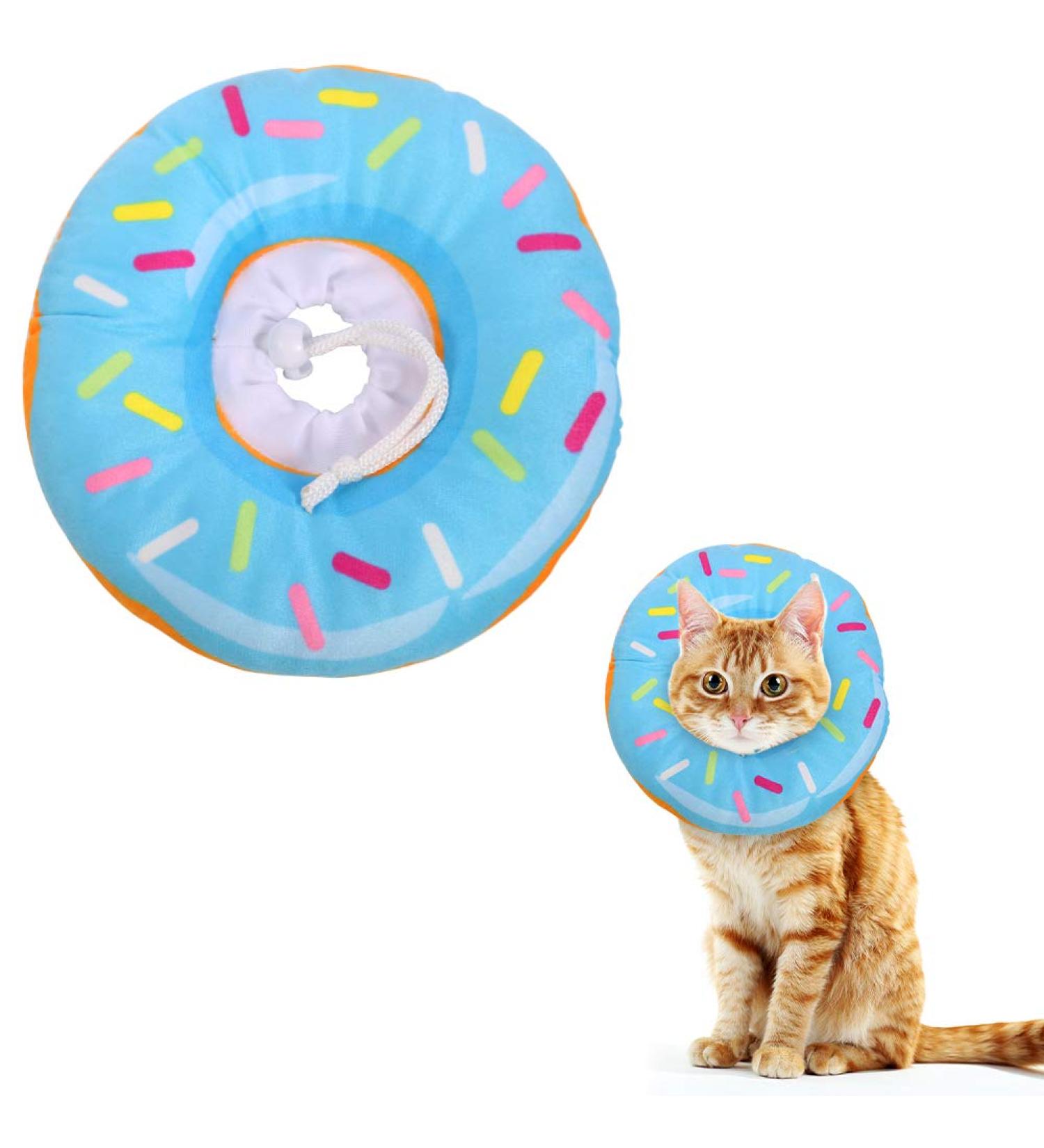 Xinzistar Soft Cat Collar - Adjustable Anti-Bite Safety Collar for Cats & Dogs (Blue Donut Size S) - Protective Pet Gear - Buy Online on GoSupps.com