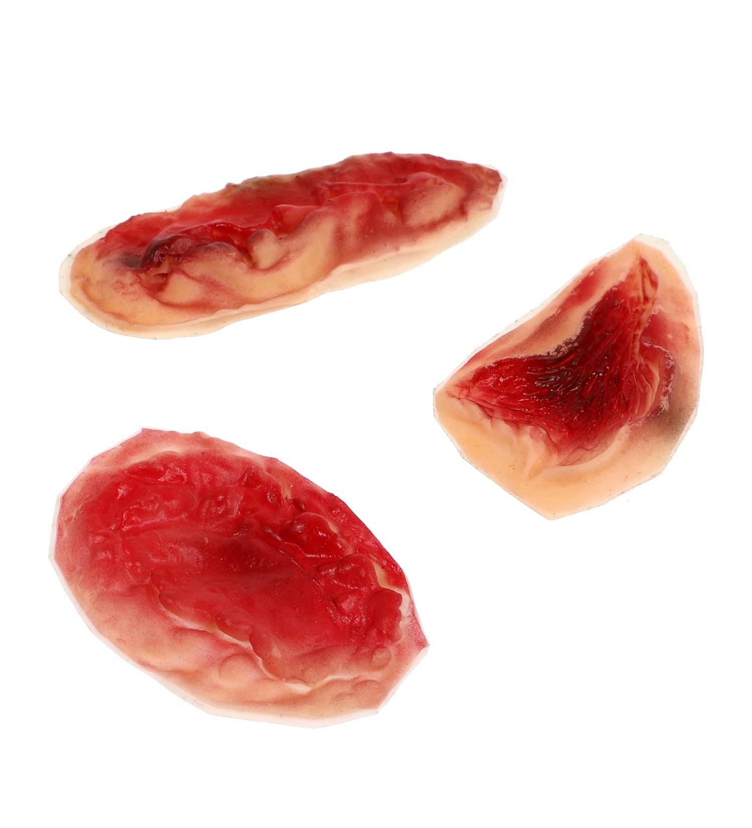 Happyyami 3Pcs 3D Horrible Wound Latex Stickers with Fake Blood - Halloween Makeup - Buy Online on GoSupps.com