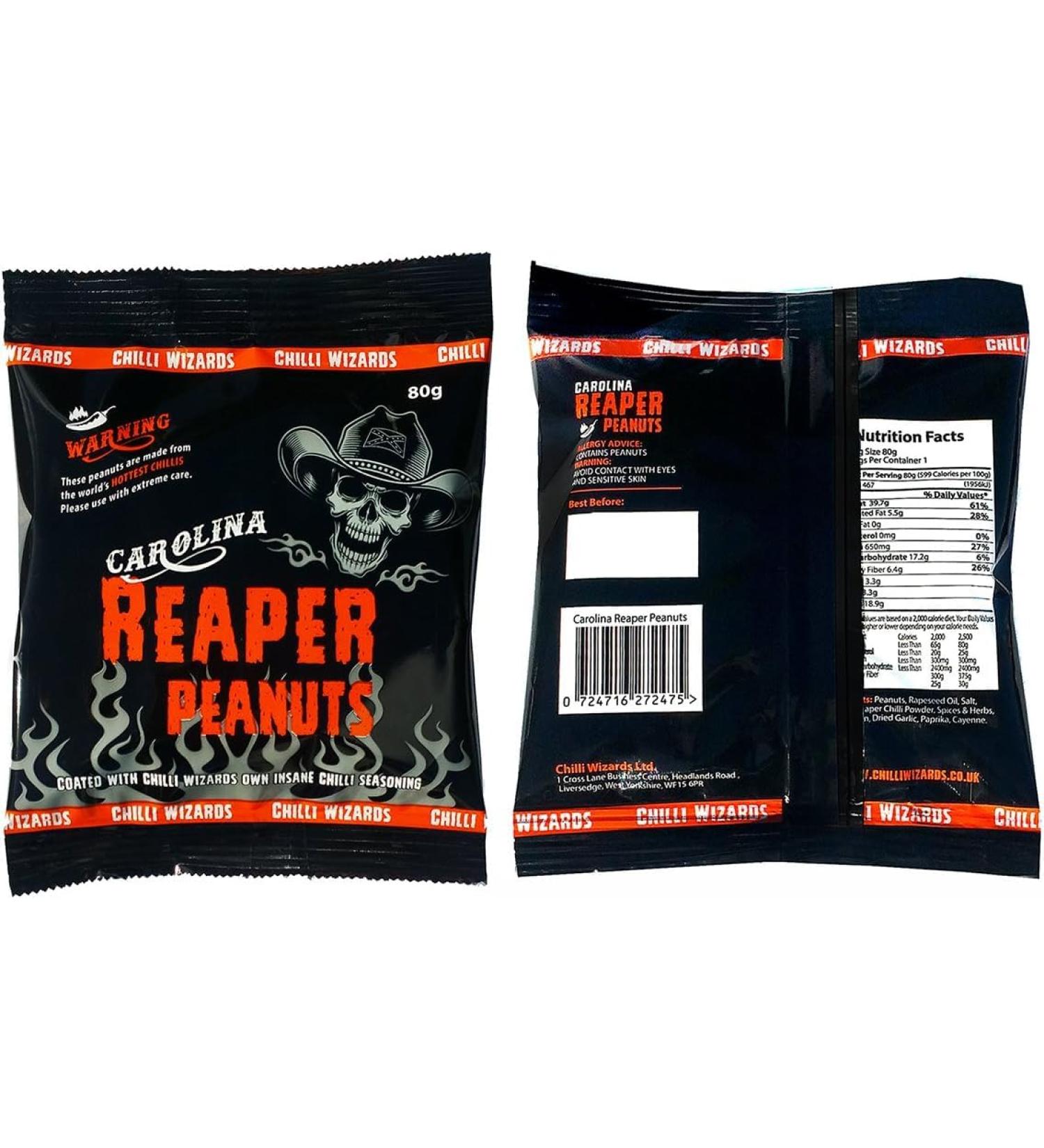 Reaper Peanuts - Hot as Hell Seasoned Peanuts 2 x 80g - Twin Pack