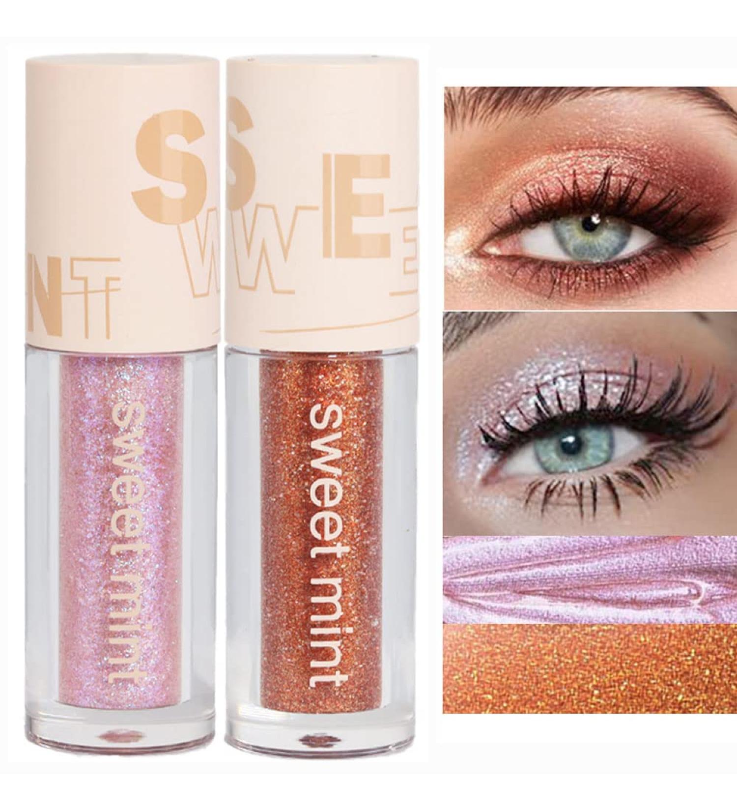 SUAKE 2Pcs Waterproof Champagne Liquid Shimmer Eyeshadow Sticks - Quick-Drying Purple Glitter Eyeliner for Party Makeup - Buy Online on GoSupps.com
