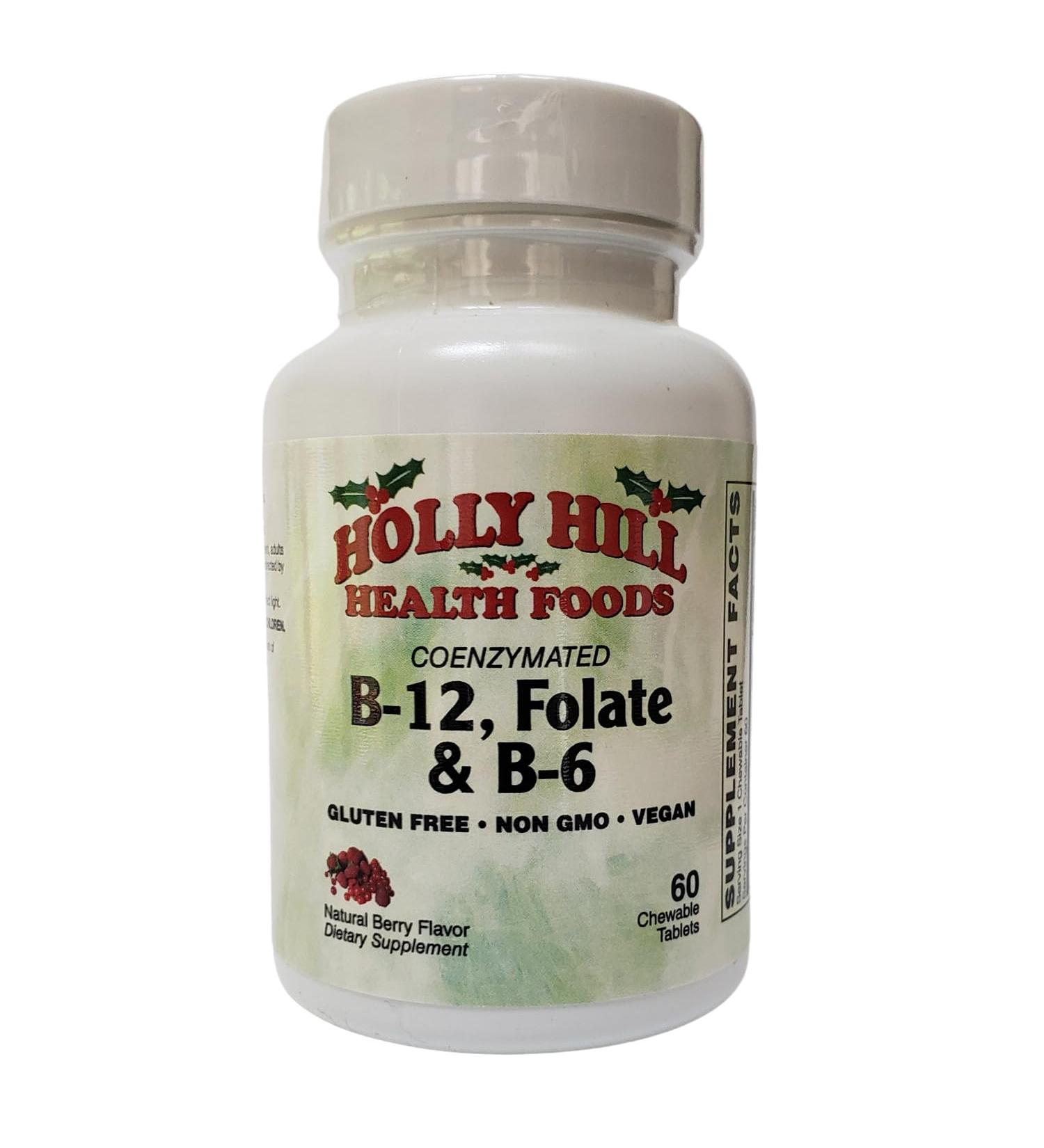 Holly Hill Health Foods Coenzymated B-12 Folate & B-6 Berry 60 Chew Tabs - Buy Online on GoSupps.com